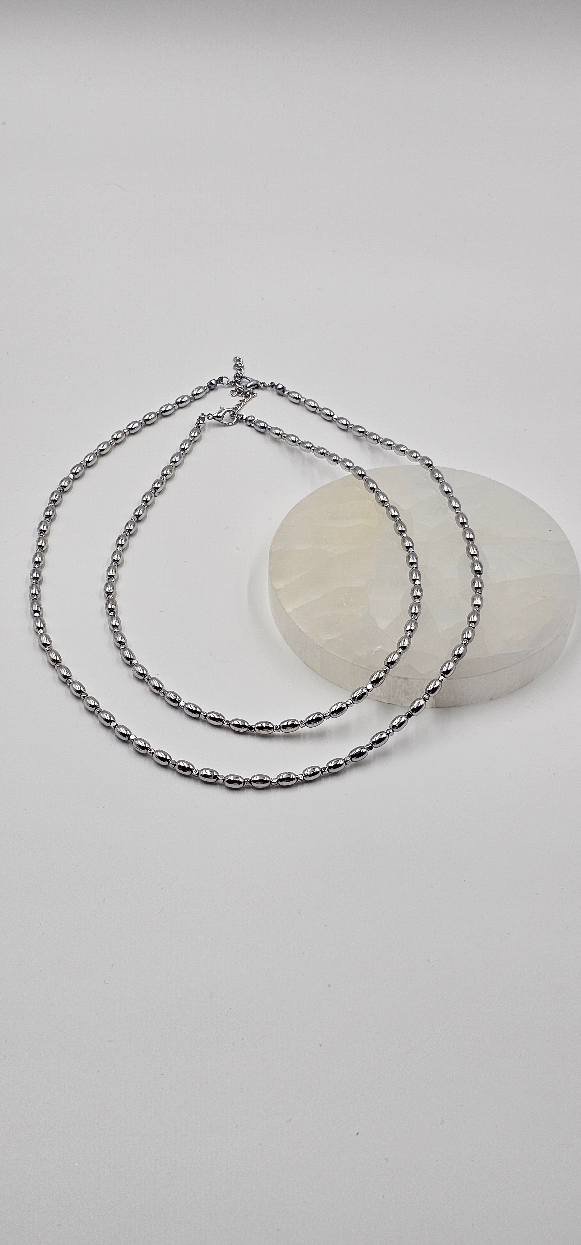 ÇELİK BADEM MODEL ZİNCİR KOLYE (55 CM)