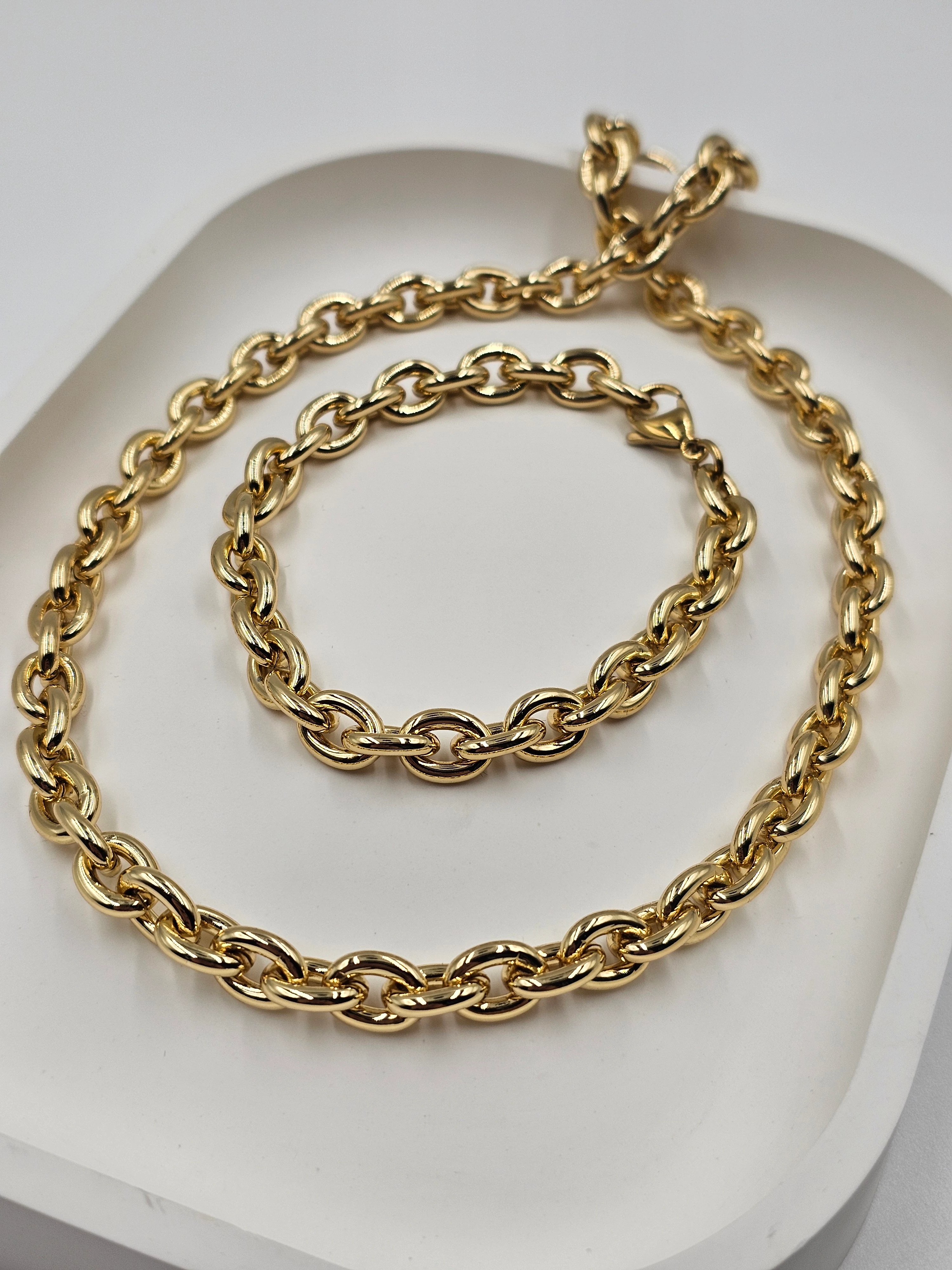 XUPİNG ALTIN KAPLAMA TASARIM HALAT ZİNCİR SET