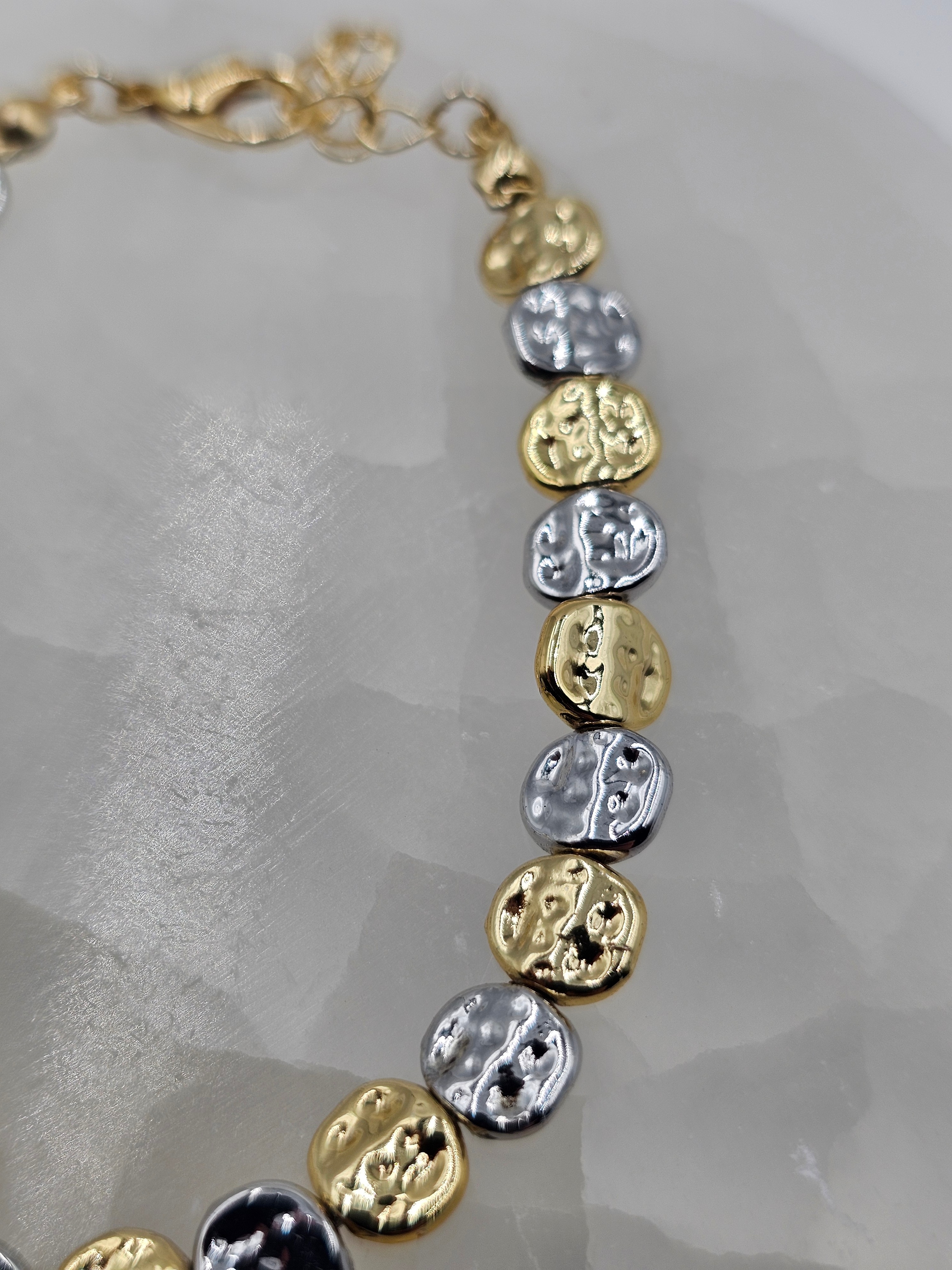 ALTIN KAPLAMA DÖVME PLAKA ÇİFT RENK ZİNCİR BİLEKLİK