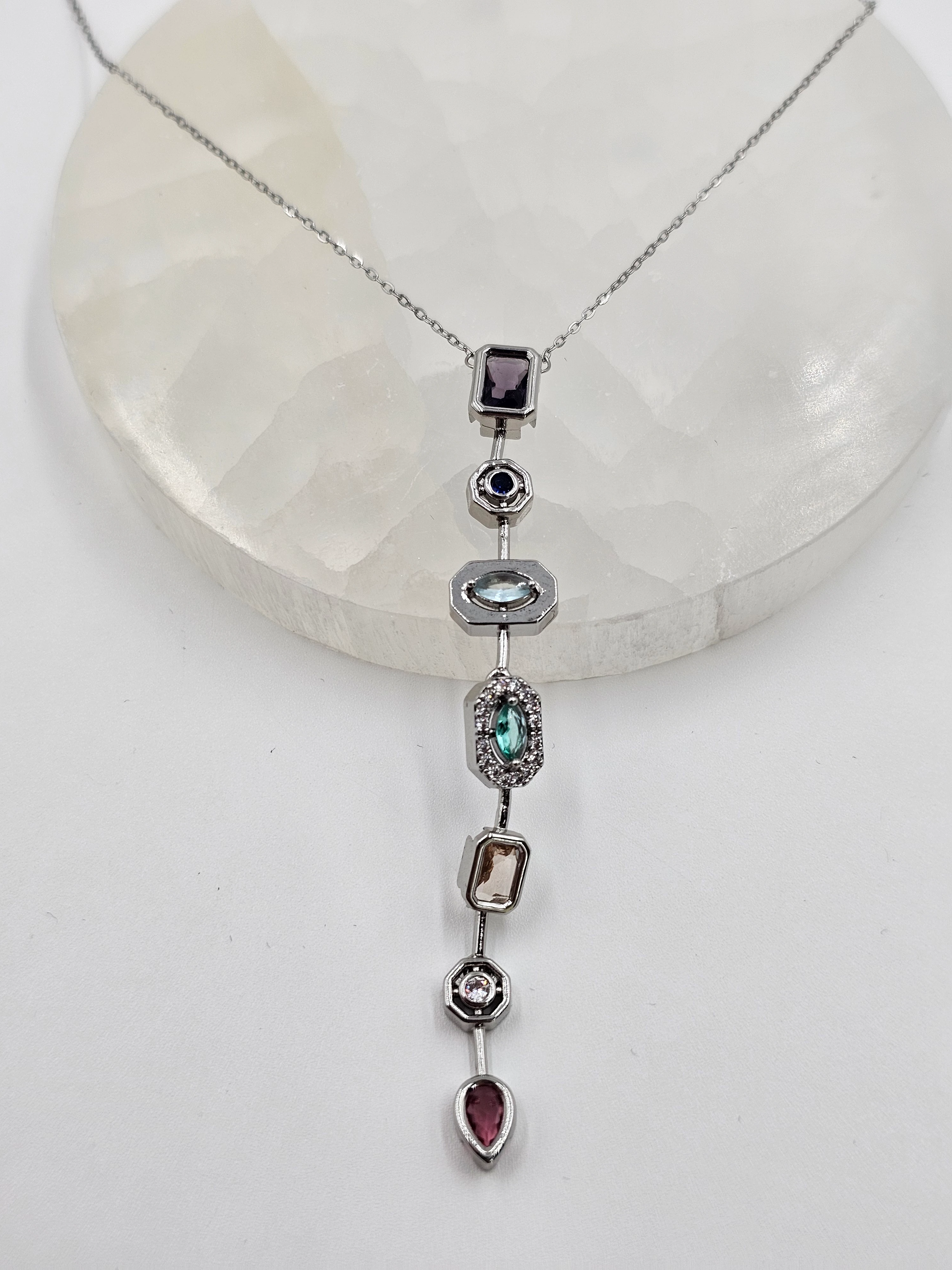 GÜMÜŞ KAPLAMA DİZAYN KOLYE