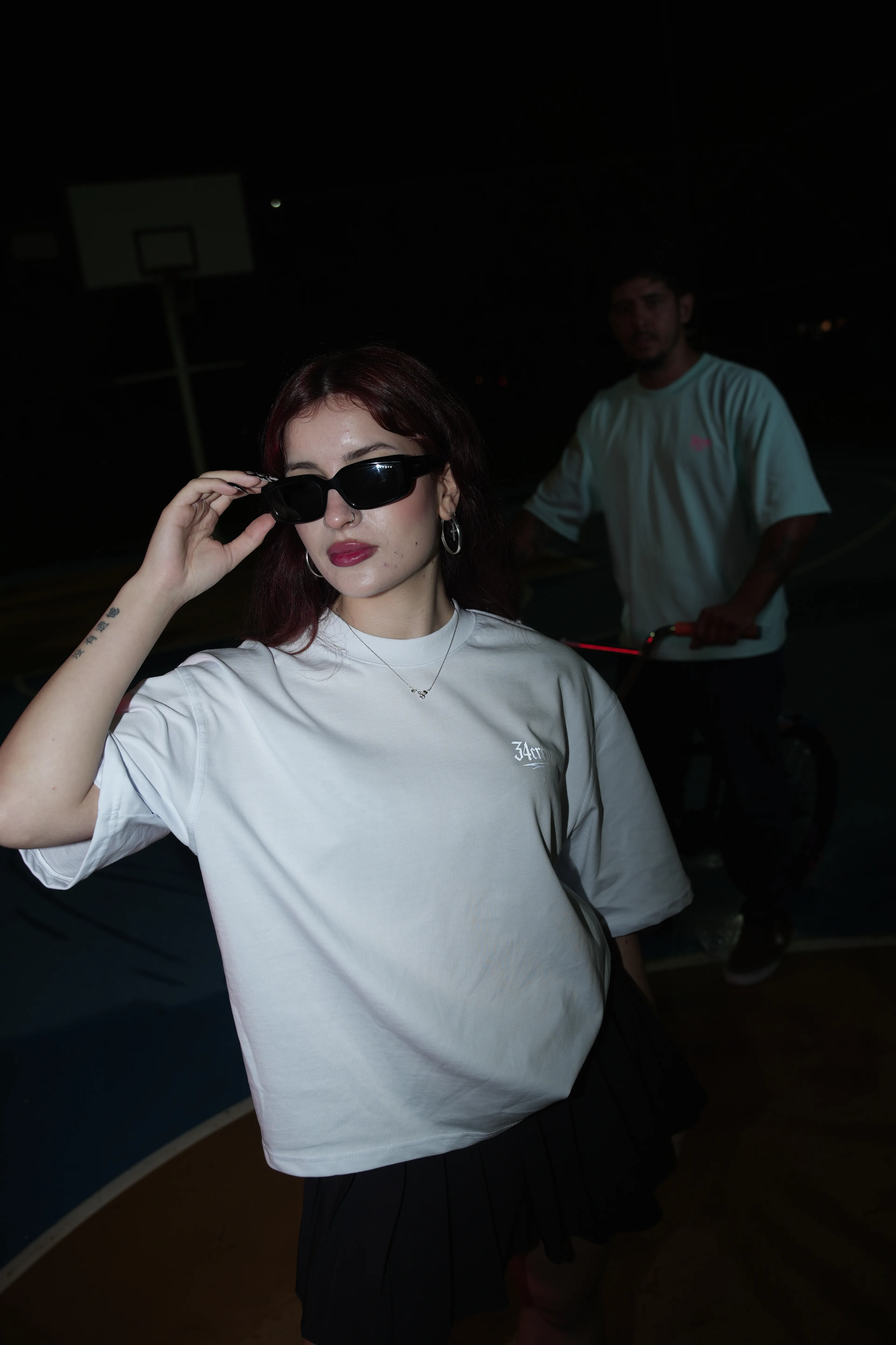 DOPAMİNE 34CREW Reflektör Baskılı Crop T-Shirt