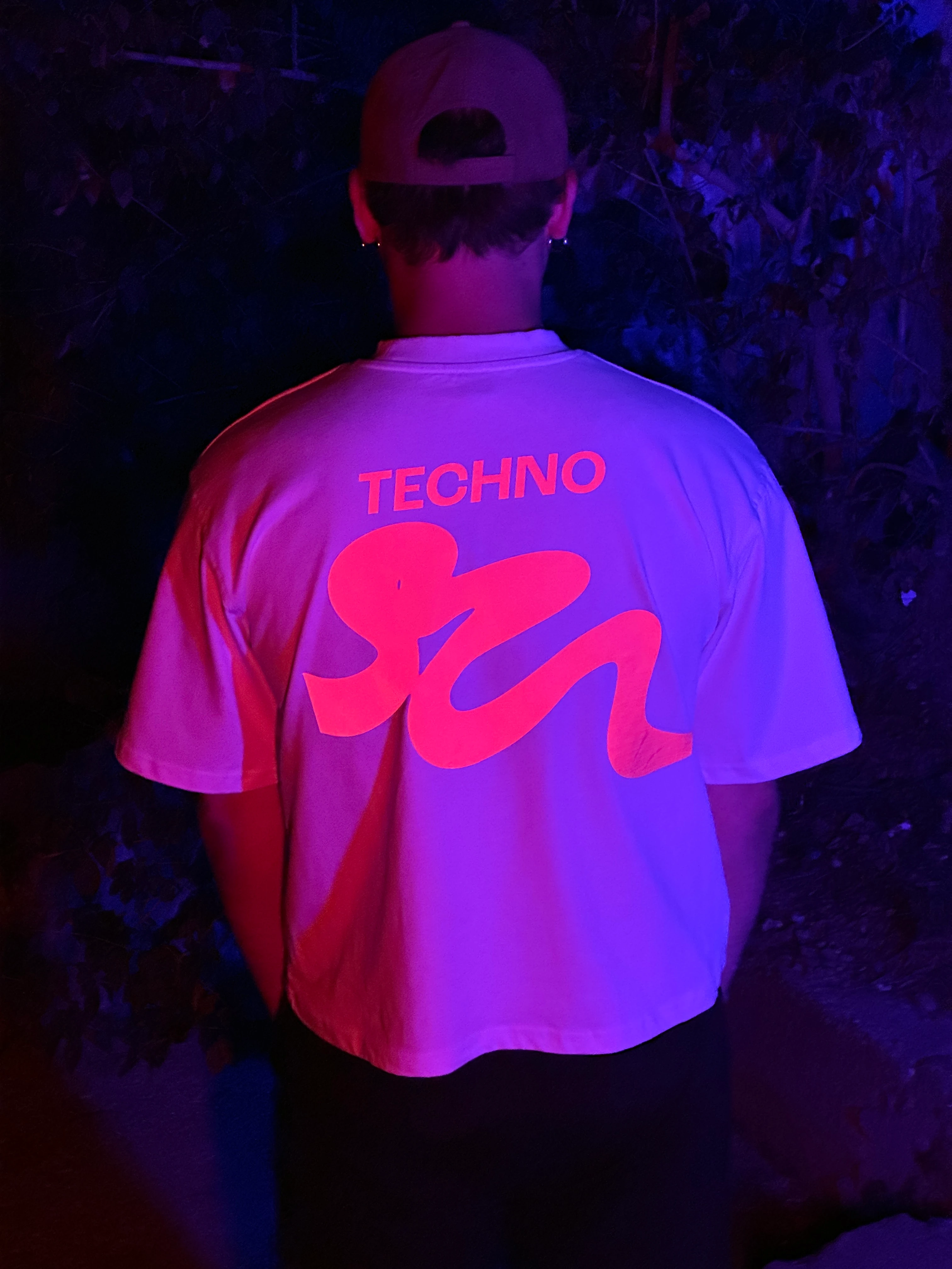 TECHNO 34CREW Reflektör Baskılı Crop T-Shirt