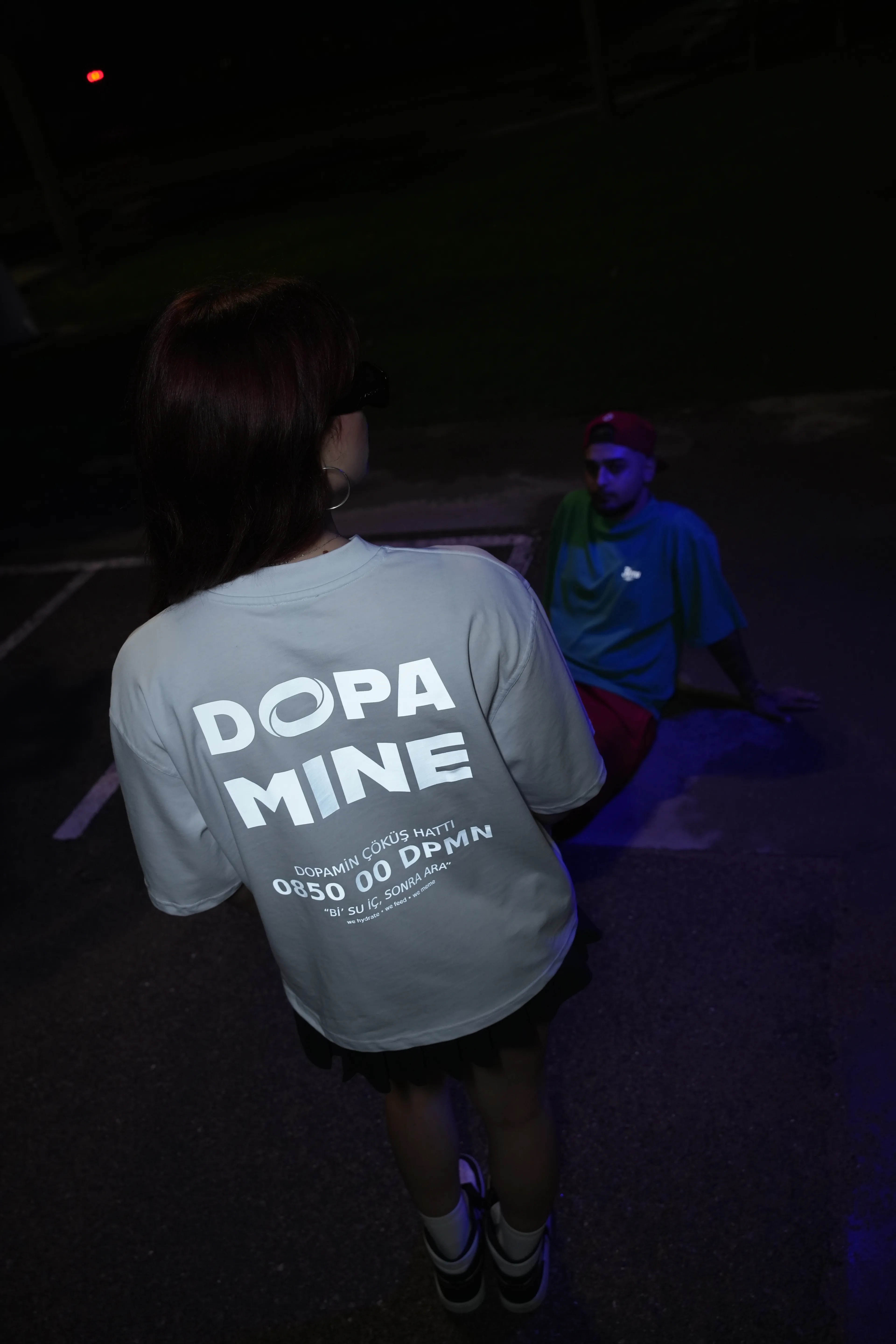 DOPAMİNE 34CREW Reflektör Baskılı Crop T-Shirt