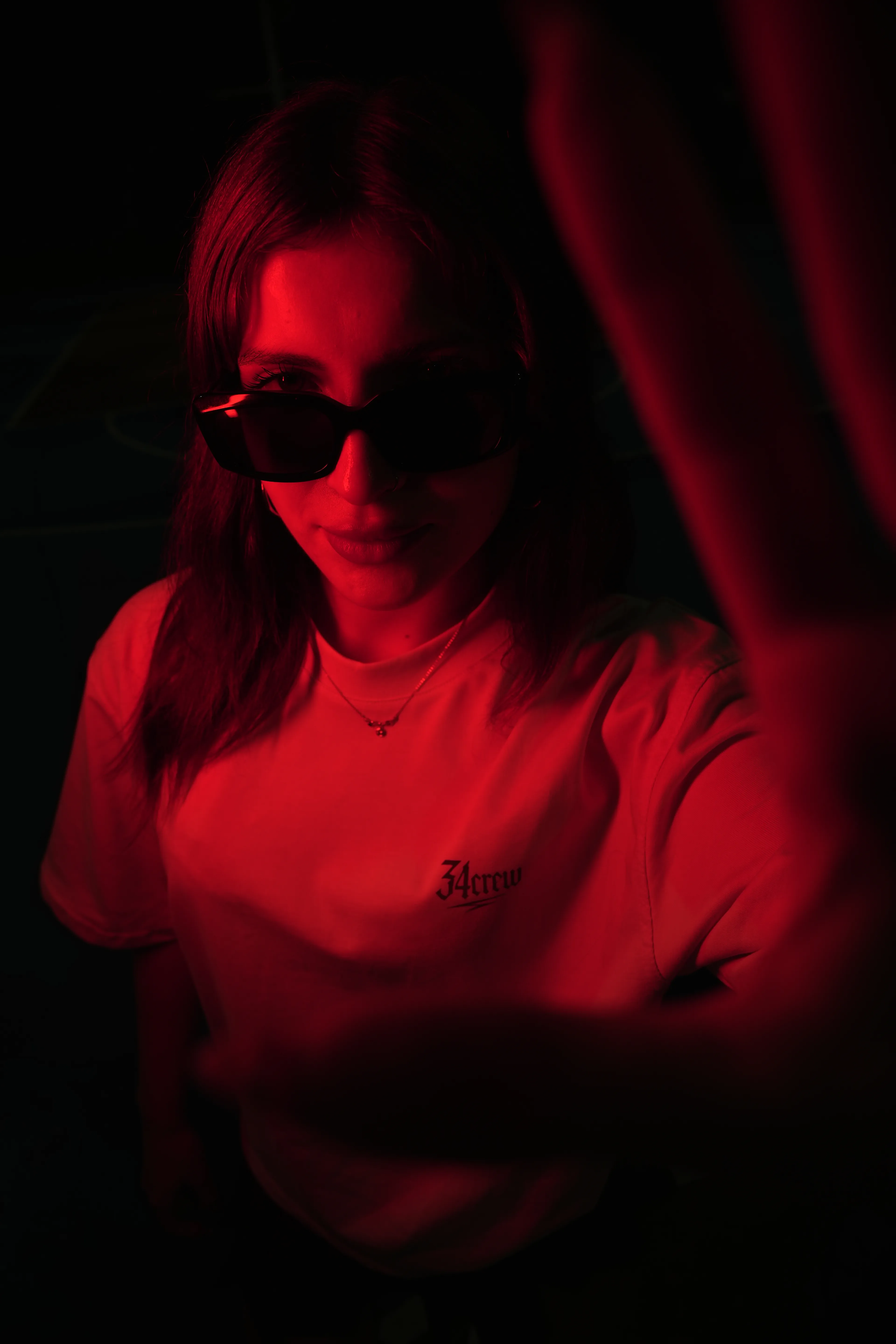 DOPAMİNE 34CREW Reflektör Baskılı Crop T-Shirt