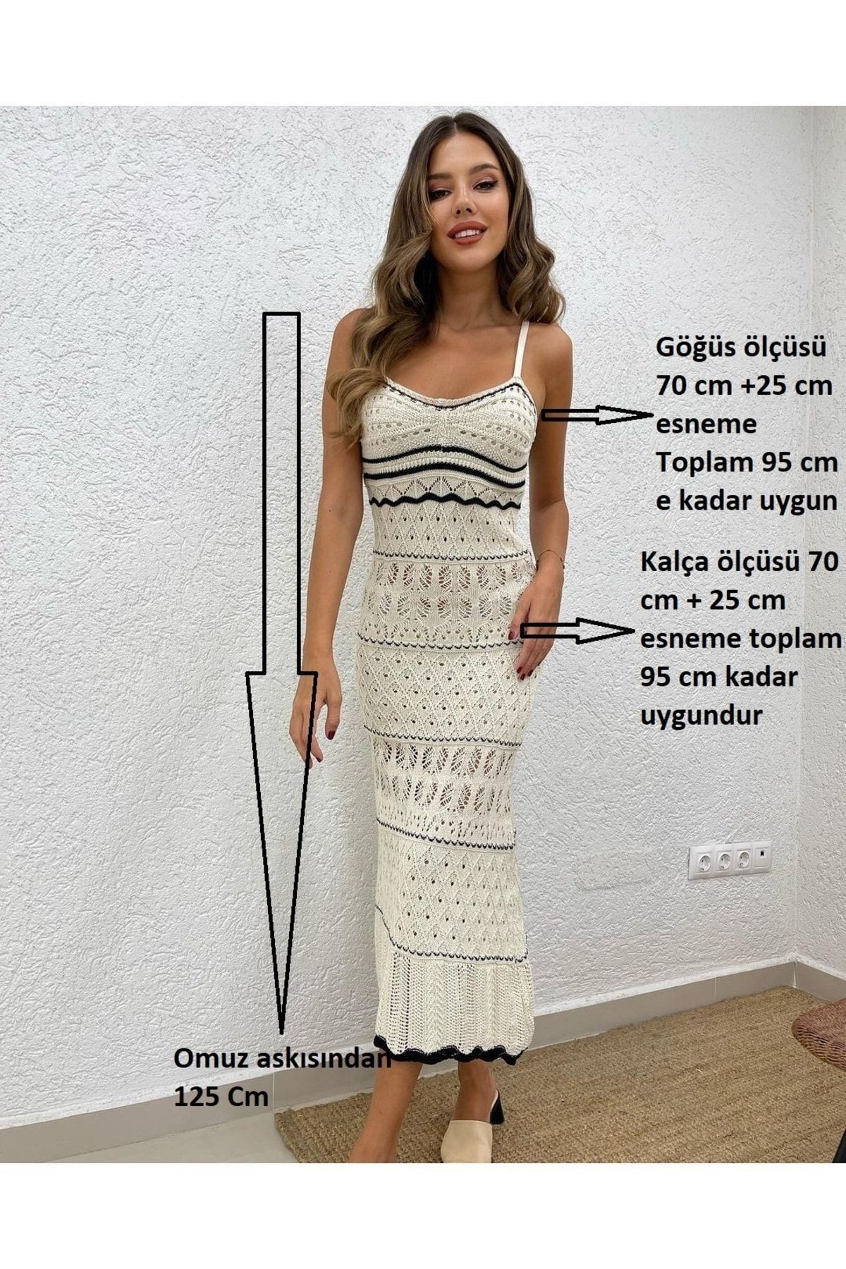 Triko Örgü Elbise Yüzde Yüz Cotton Pamuklu