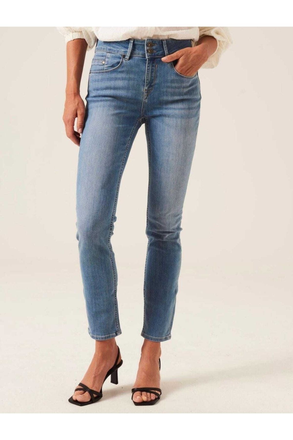 Slim Fit Denim Yüksek Bel Likralı Pantolon