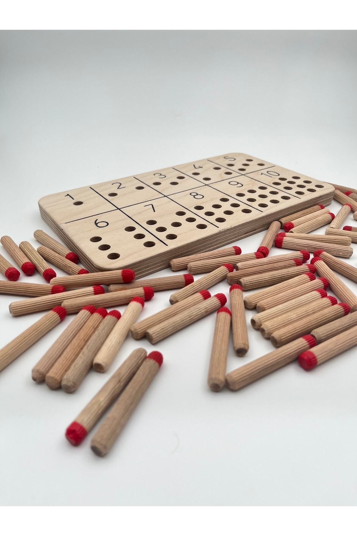 Montessori Çubuklar Ile Sayı Öğrenme Oyuncağı, Sayma Becerisi Kazandırma 