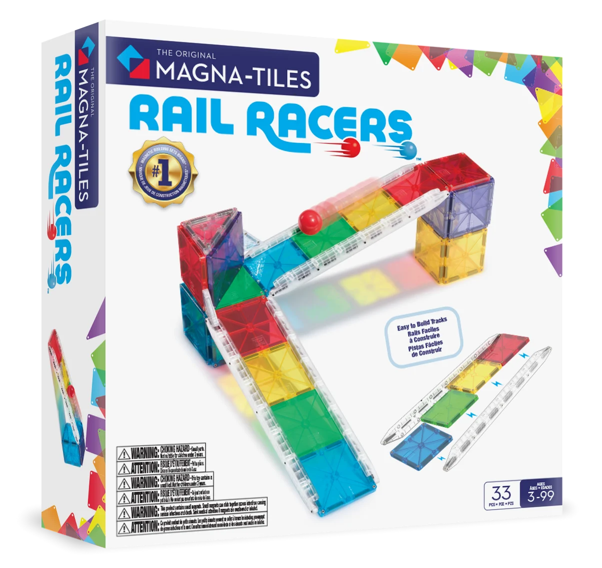 MAGNA-TILES® - Rail Racers - 33 Parça