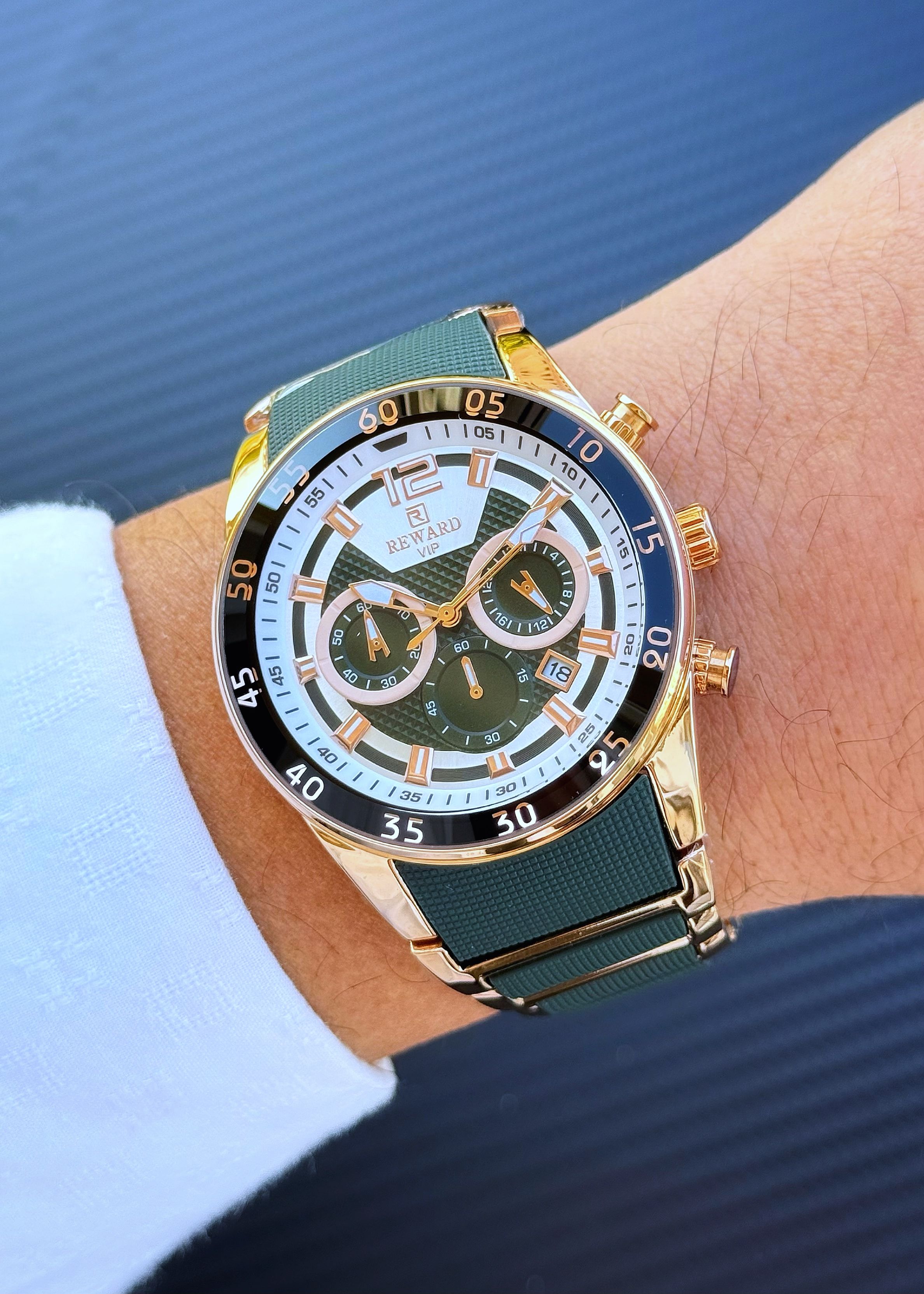 REWARD A141009 Yeşil Rose Gold Erkek Kol Saati