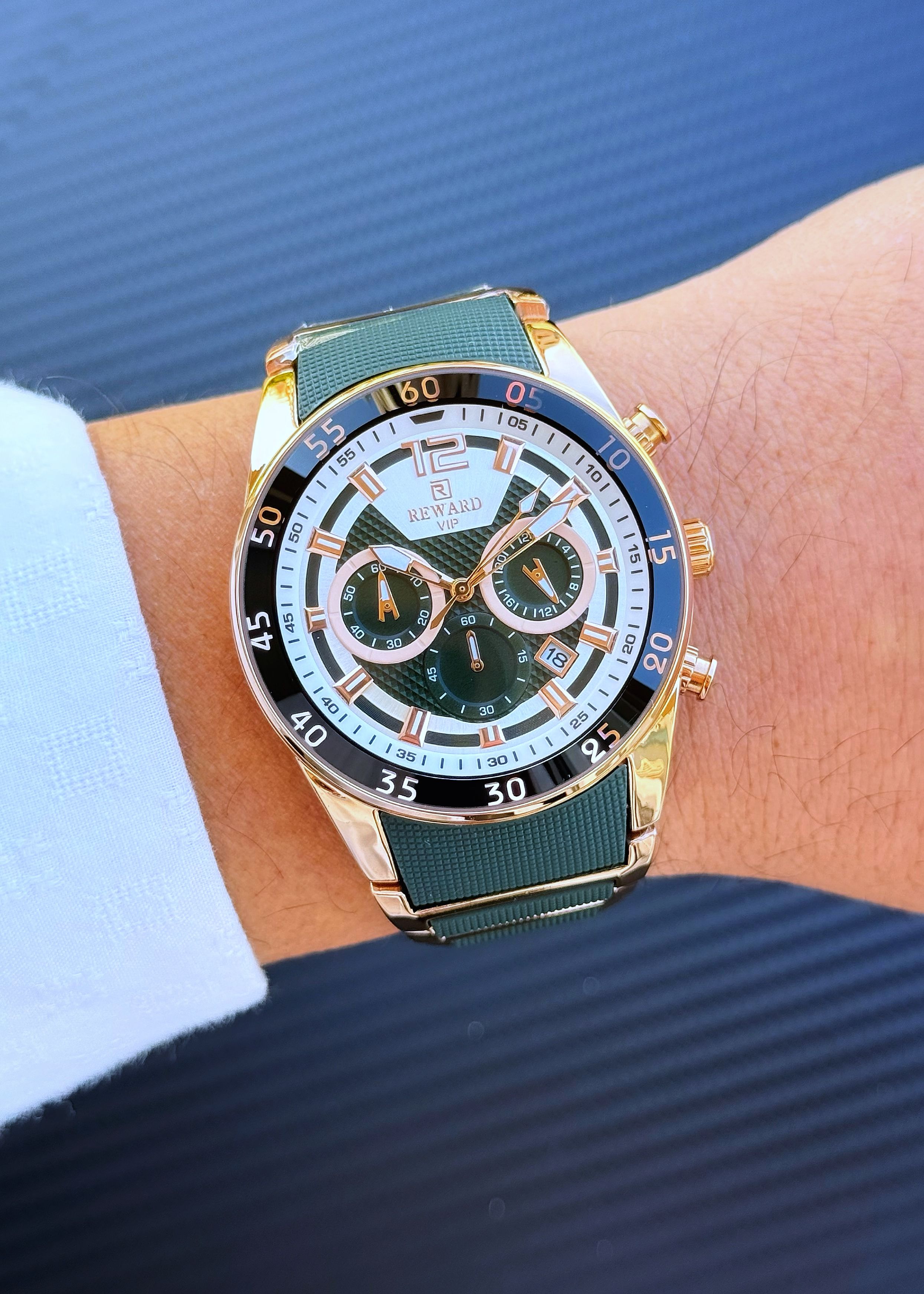 REWARD A141009 Yeşil Rose Gold Erkek Kol Saati