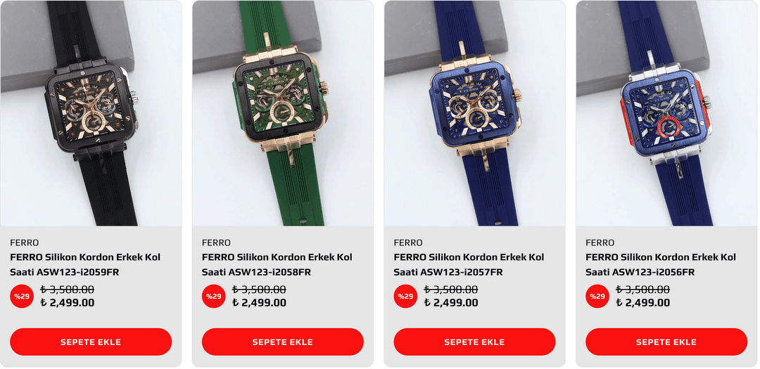 Aswatch| Ferro silikon kordon Erkek kol saati