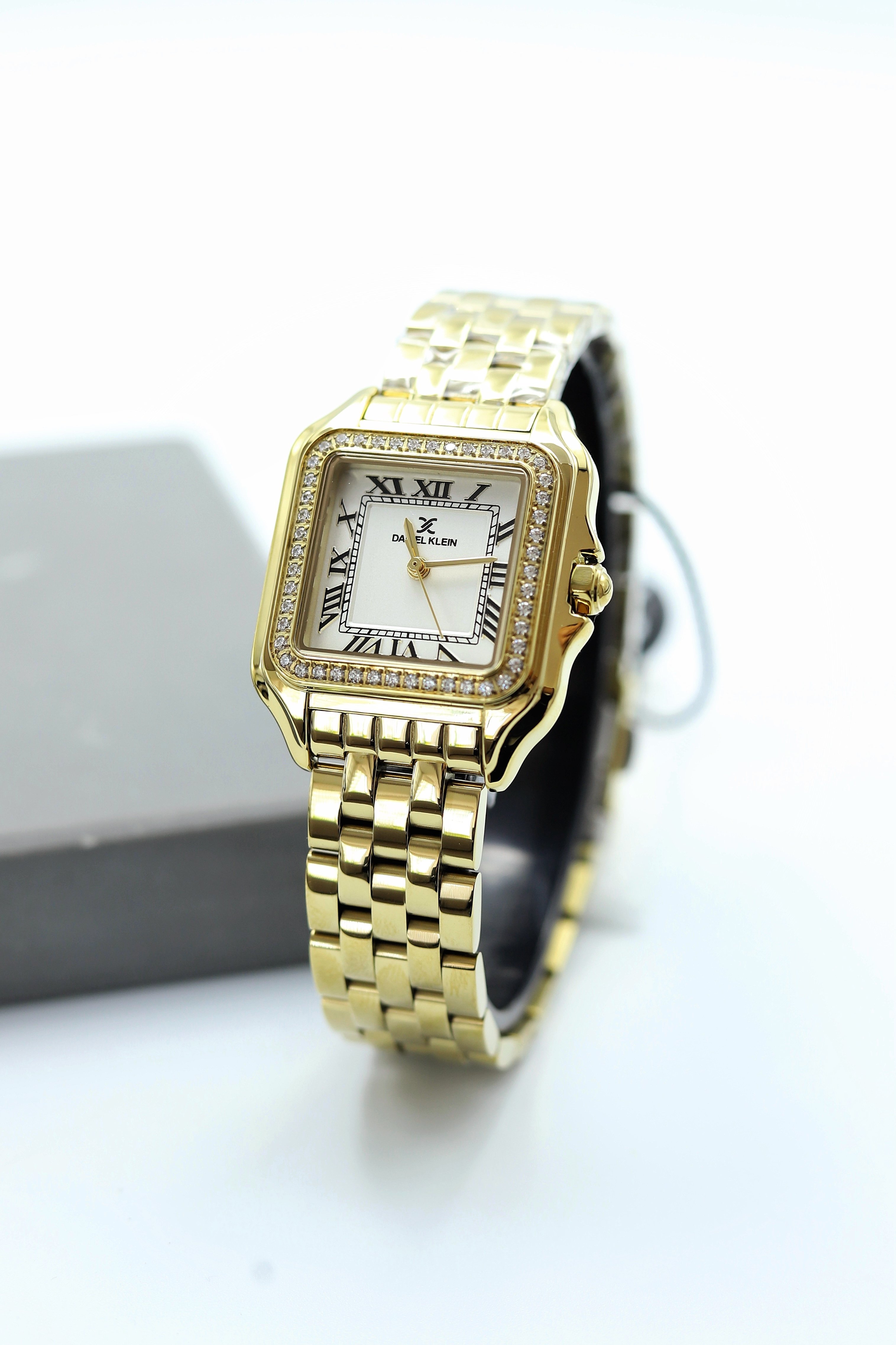 Daniel Klein ASW123-i1977DK Gold Renk Kare Kasa Kadın Kol Saati