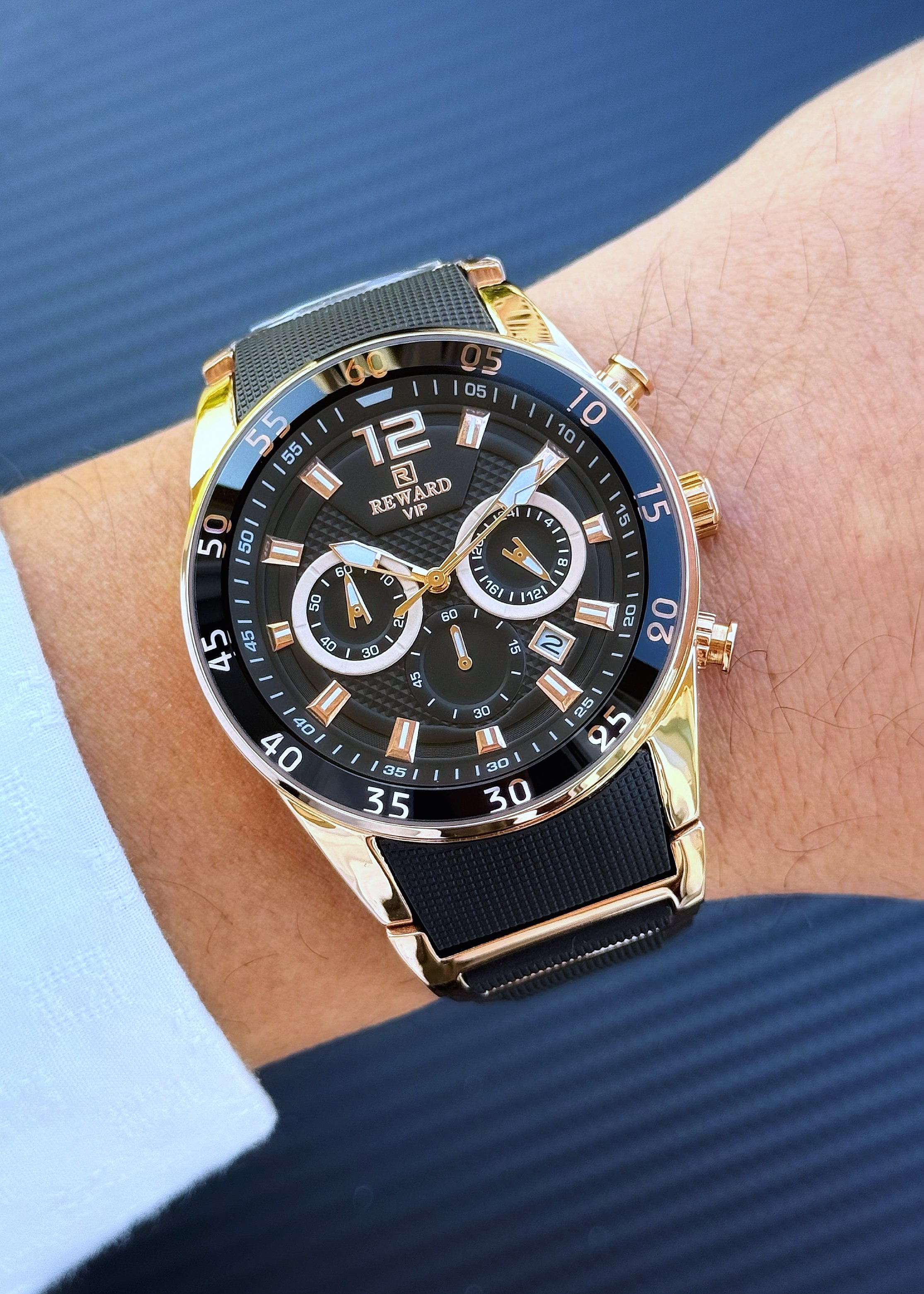 REWARD A141015 Siyah Rose Gold Erkek Kol Saati