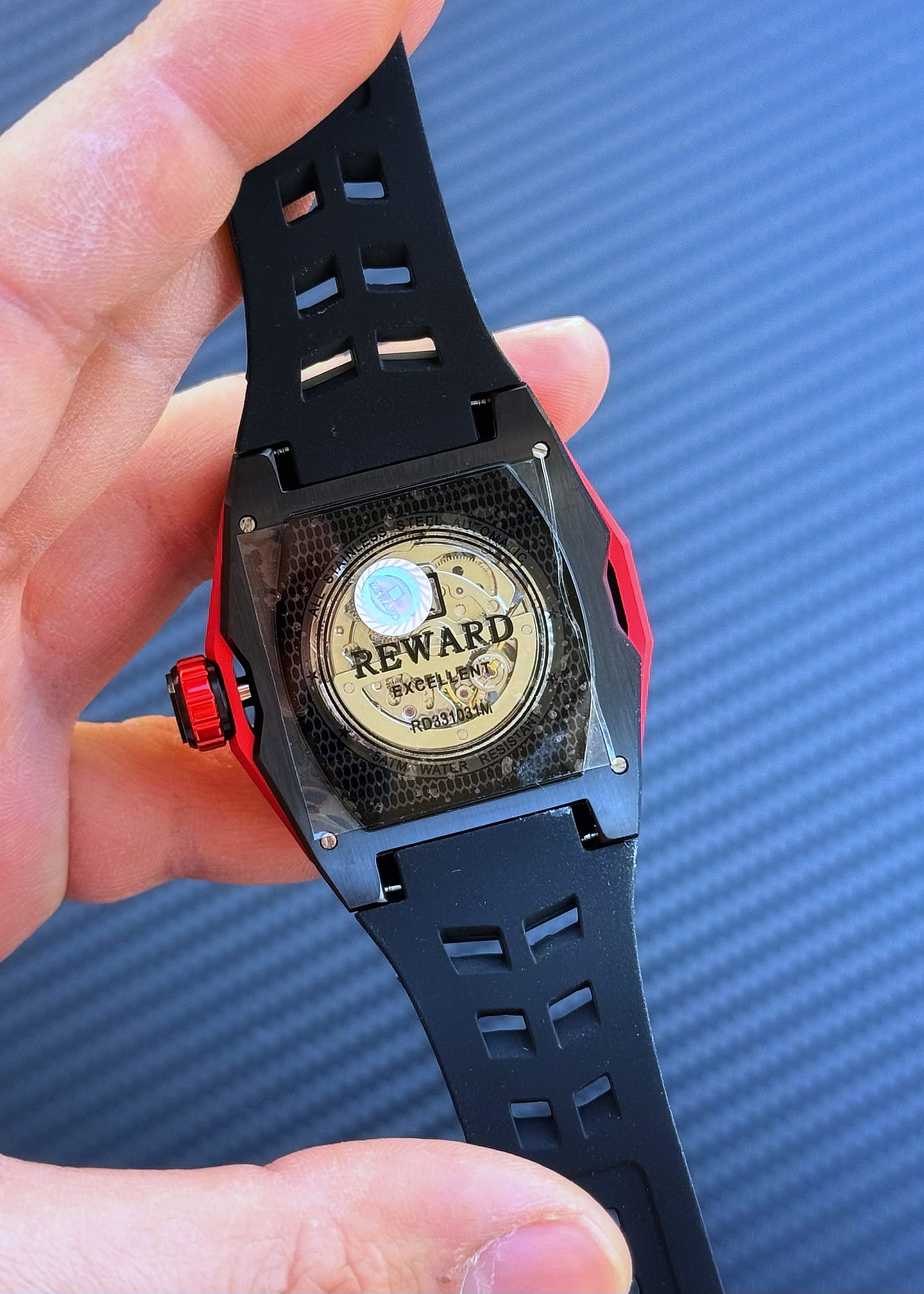 REWARD A146044 Otomatik Mekanizma Siyah Silikon Kordon Erkek Kol Saati