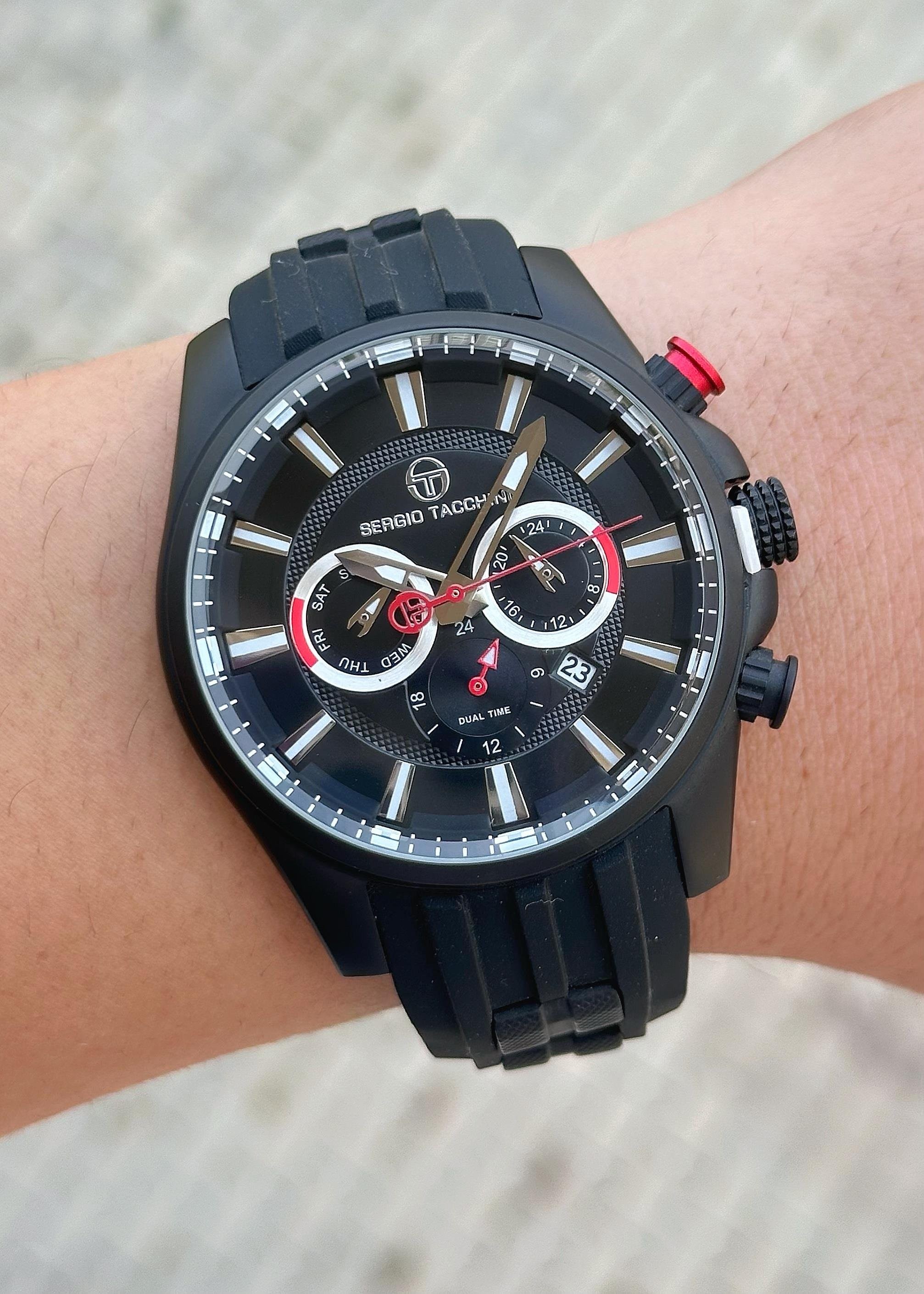 Sergio Tacchini Siyah Silikon Kordon Erkek Kol Saati