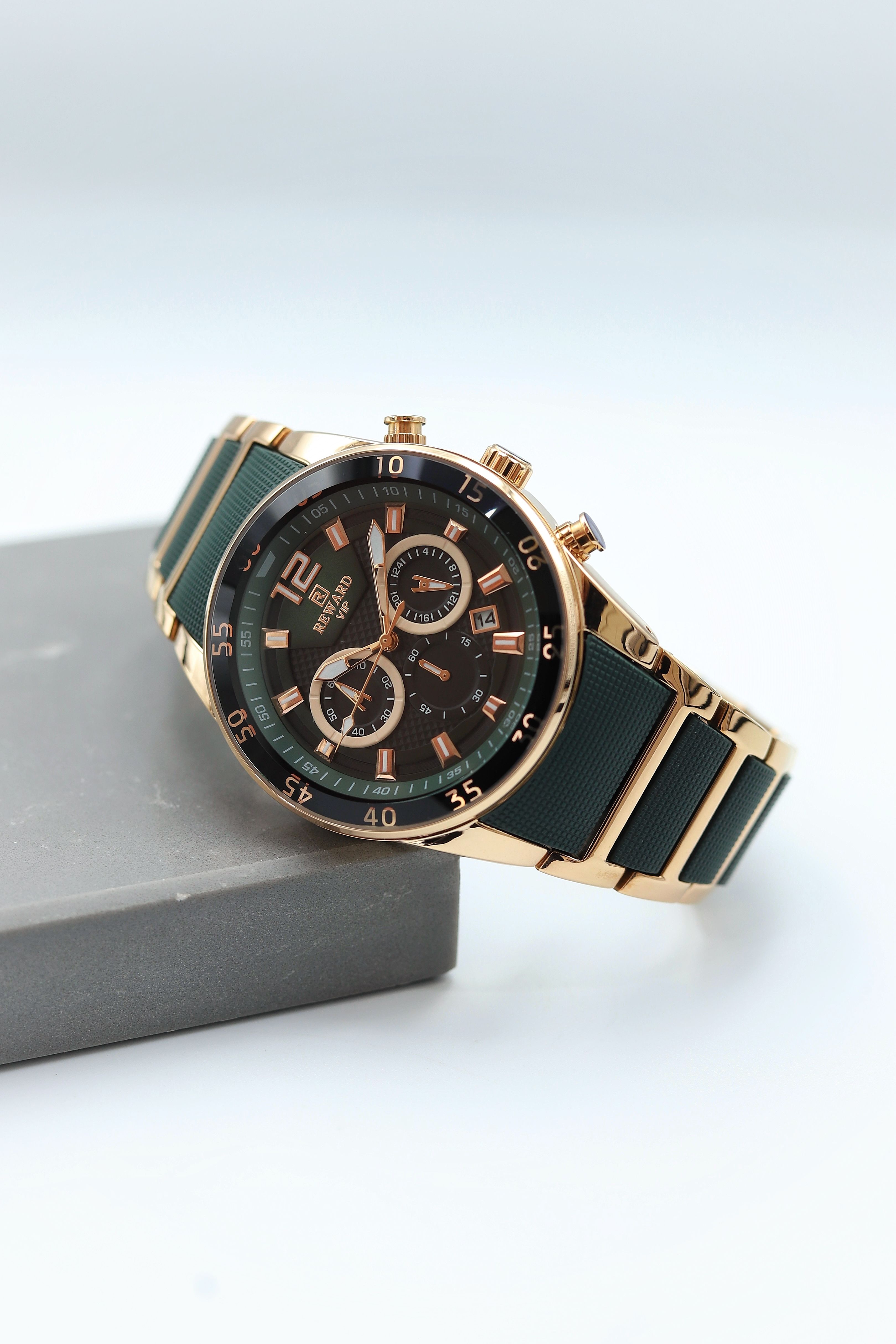 REWARD AS141017 Yeşil Rose Gold Erkek Kol Saati