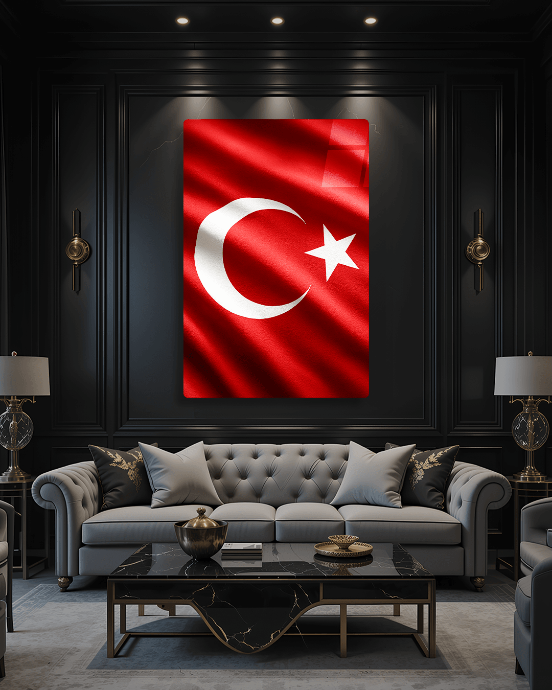 Türk Bayrağı Cam Tablo - 101