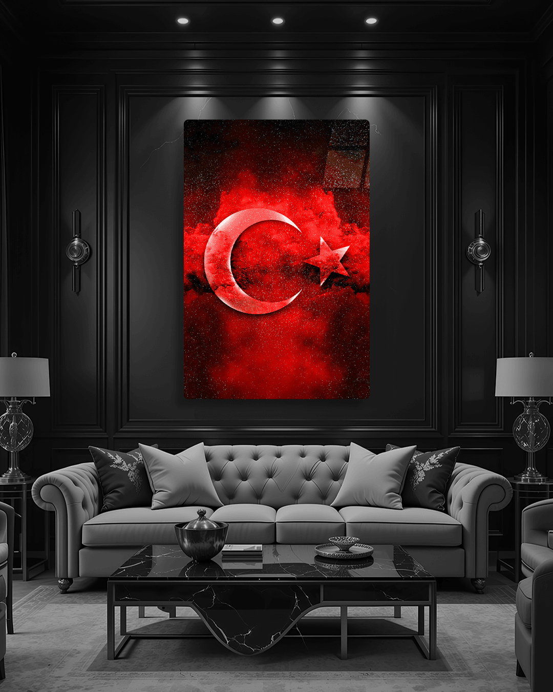 Türk Bayrağı Cam Tablo - 102 