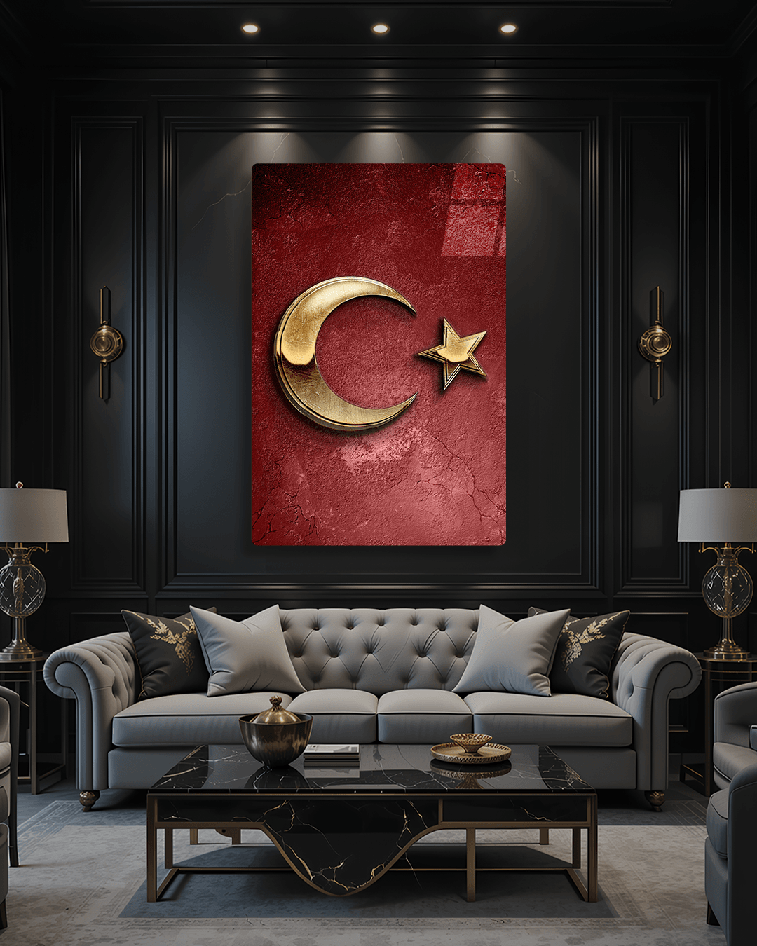Türk Bayrağı Cam Tablo - 103 