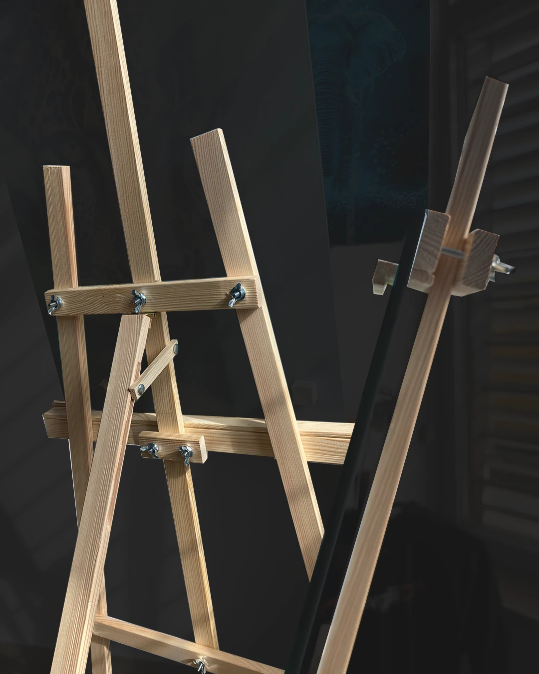 Şövale - Cam Tablo Eser Sehpası