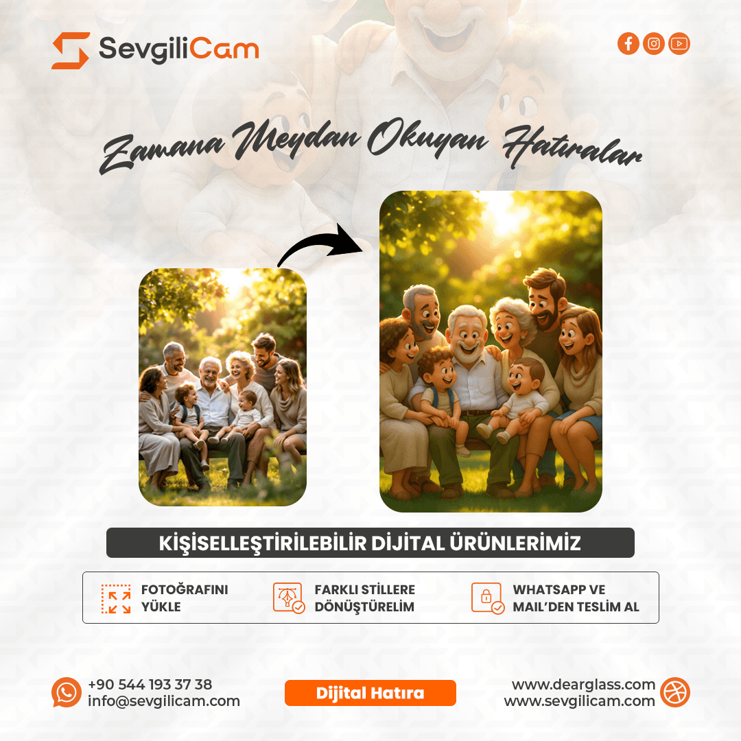 Seçtiğiniz Fotoğrafa Özel - Ailenize Özel Kişiselleştirilmiş Dijital Hatıra