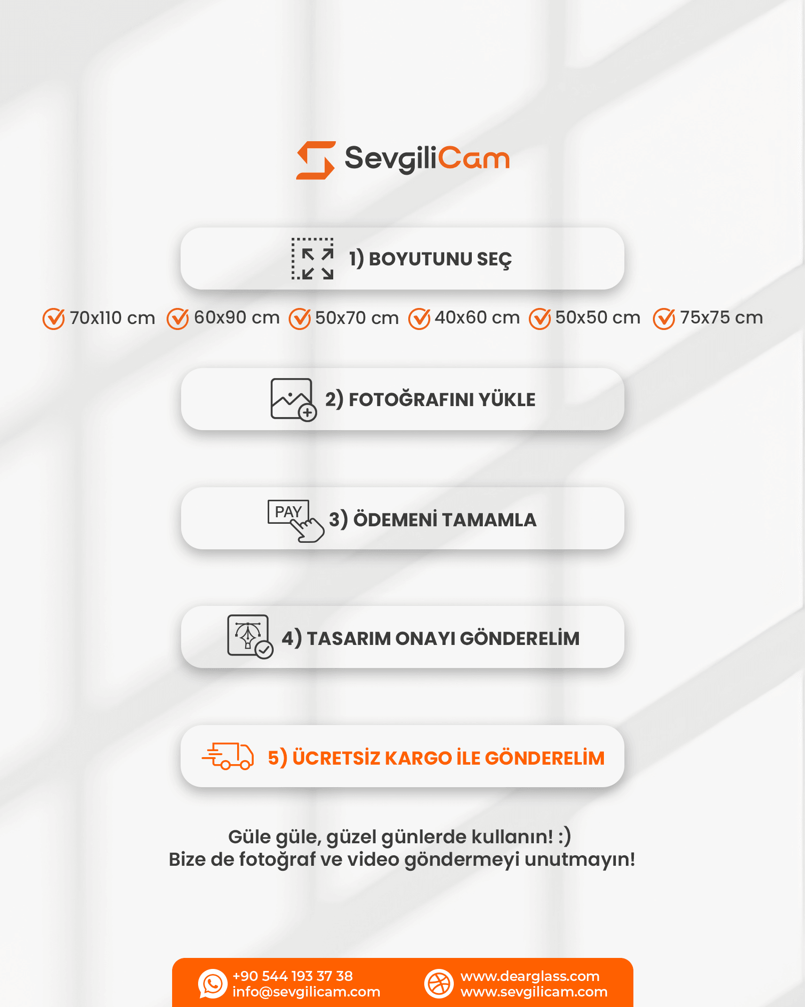 Seçtiğiniz Fotoğrafa Özel - Kişiselleştirilmiş Cam Tablo