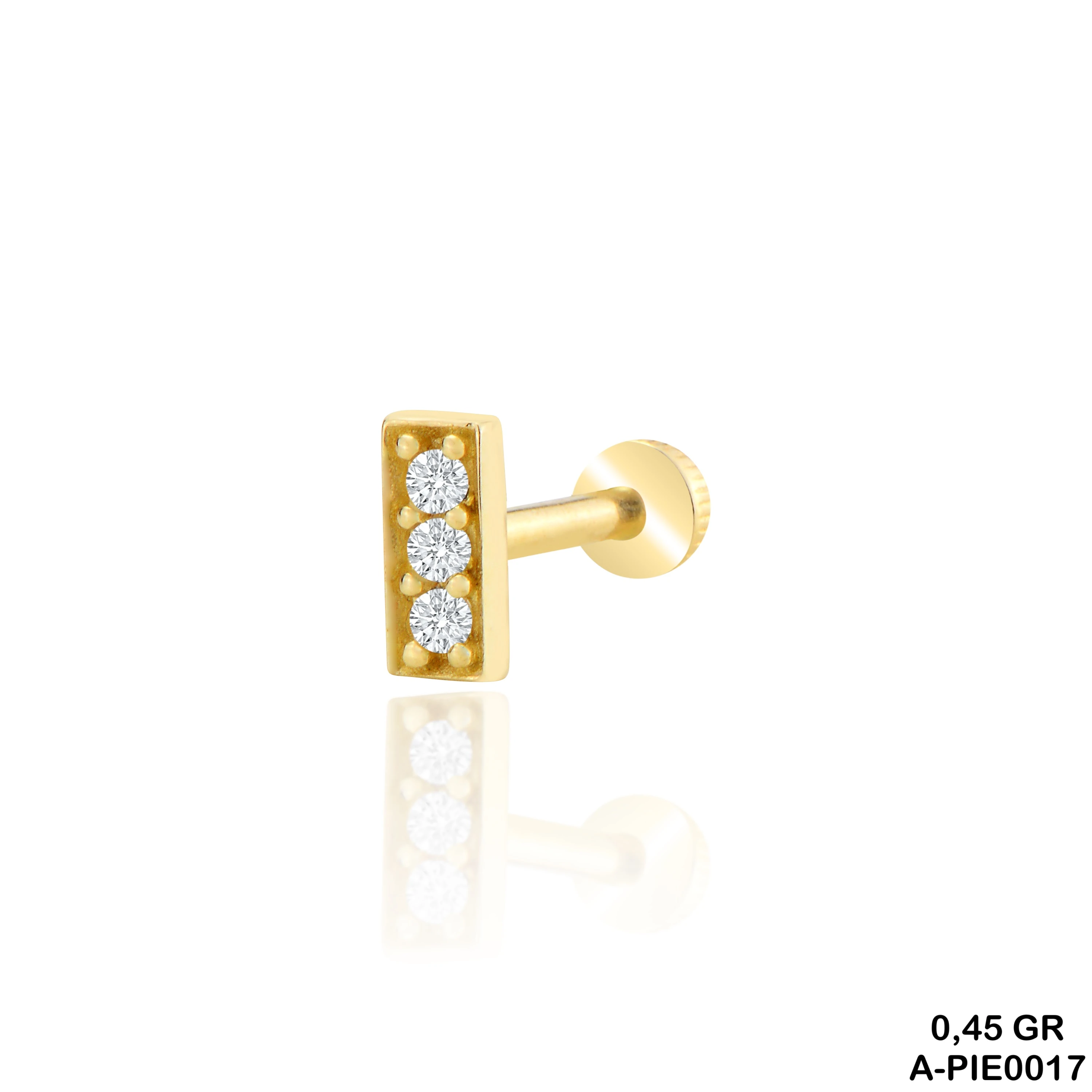 Taşlı Altın Tragus Piercing