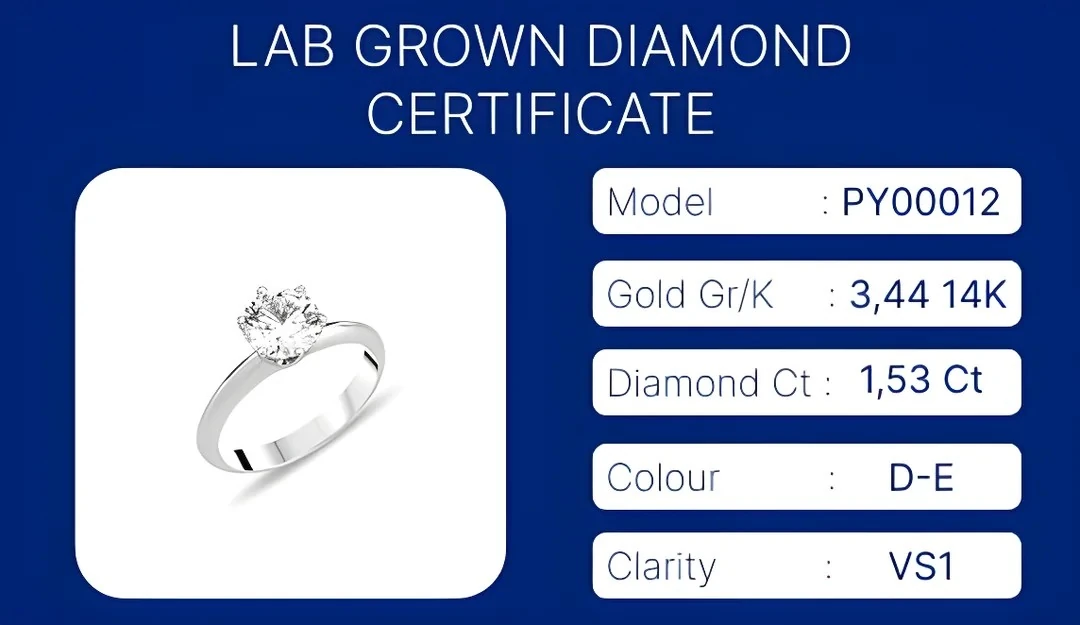 14K White Gold 6-Prong Solitaire Lab Grown Diamond Ring