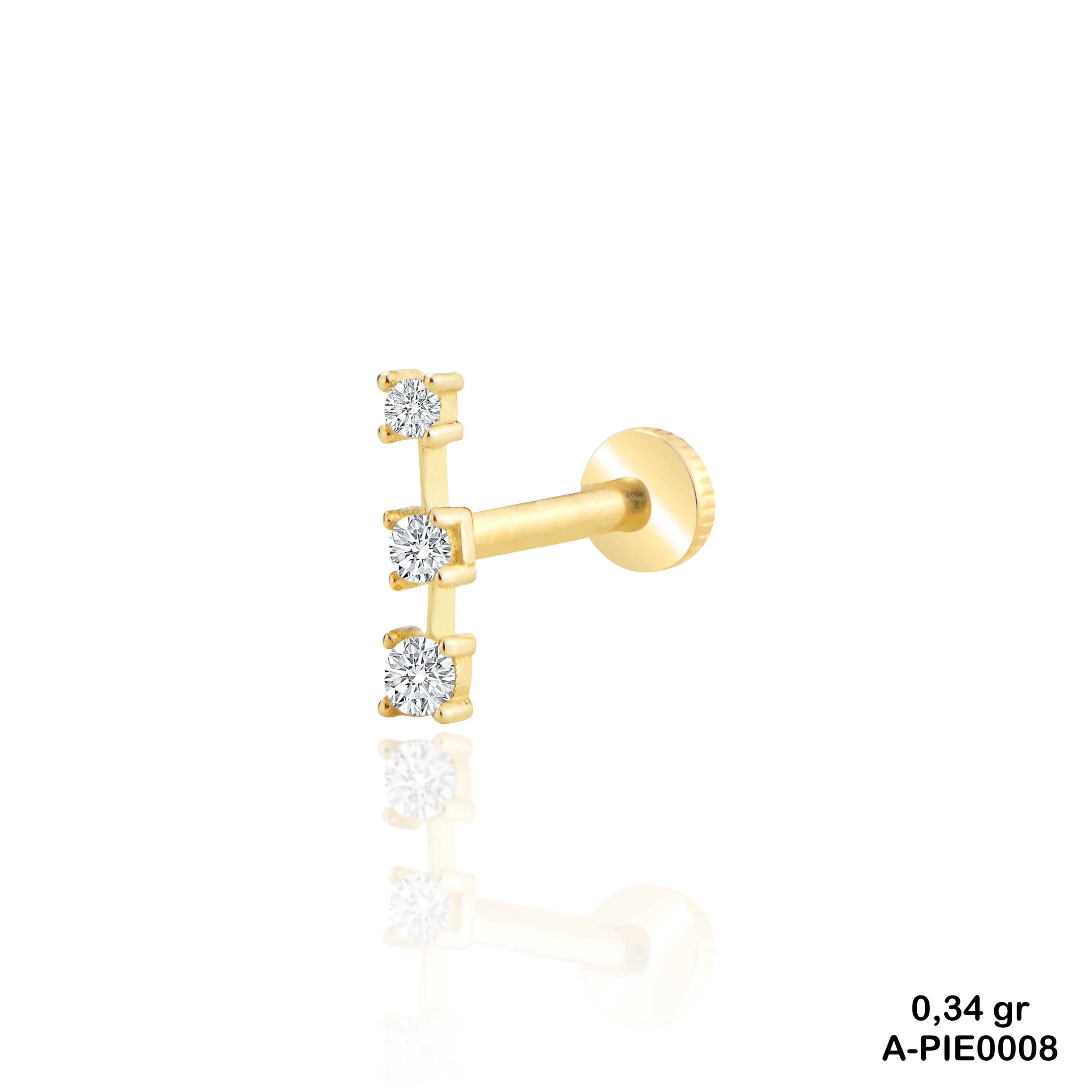 Taşlı Altın Piercing