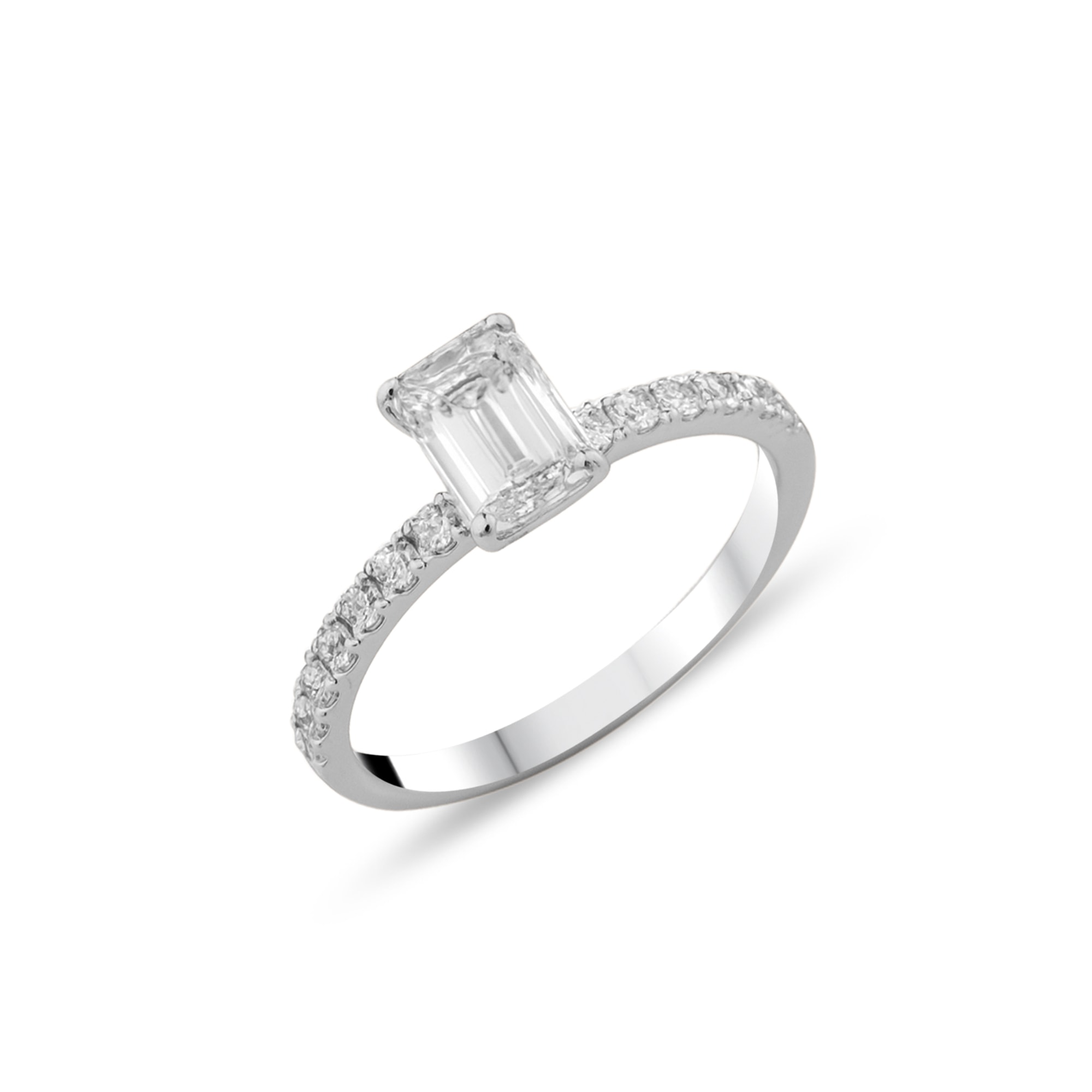 Diamond Baguette-Set 14K White Gold Ring