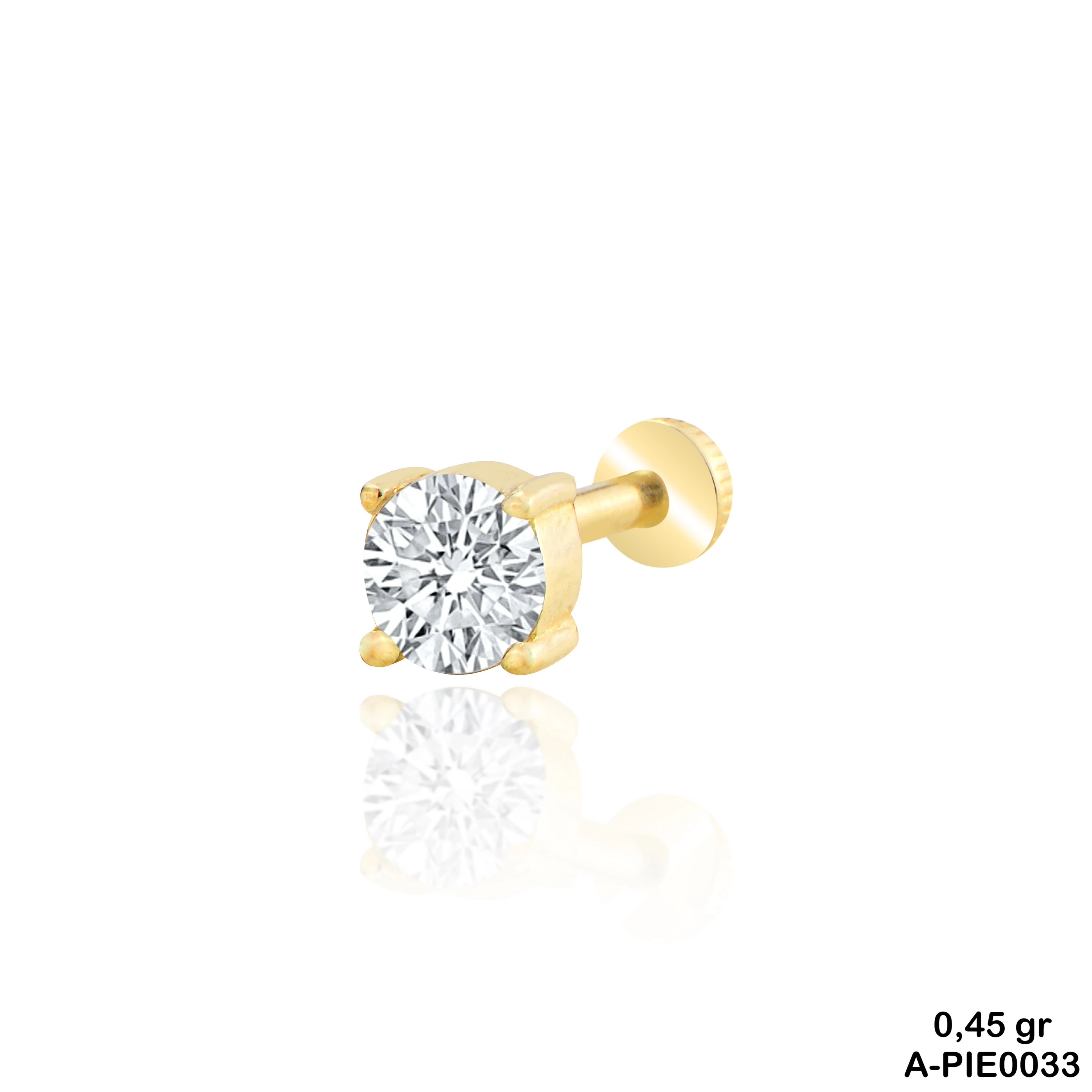 Tektaş Yuvarlak Altın Piercing