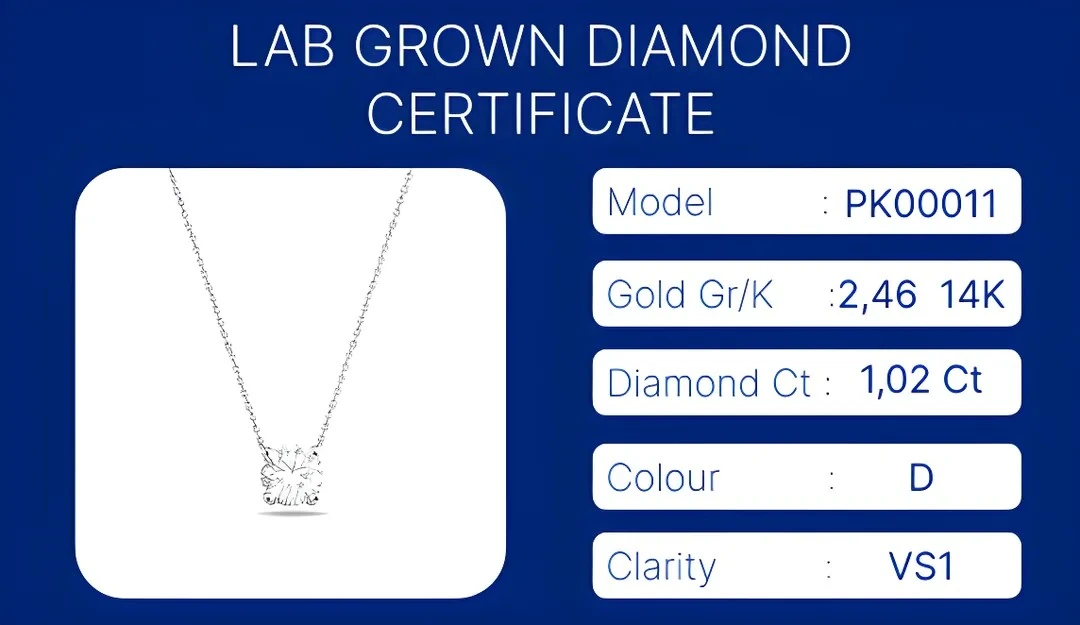 14K White Gold Classic Solitaire Diamond Necklace