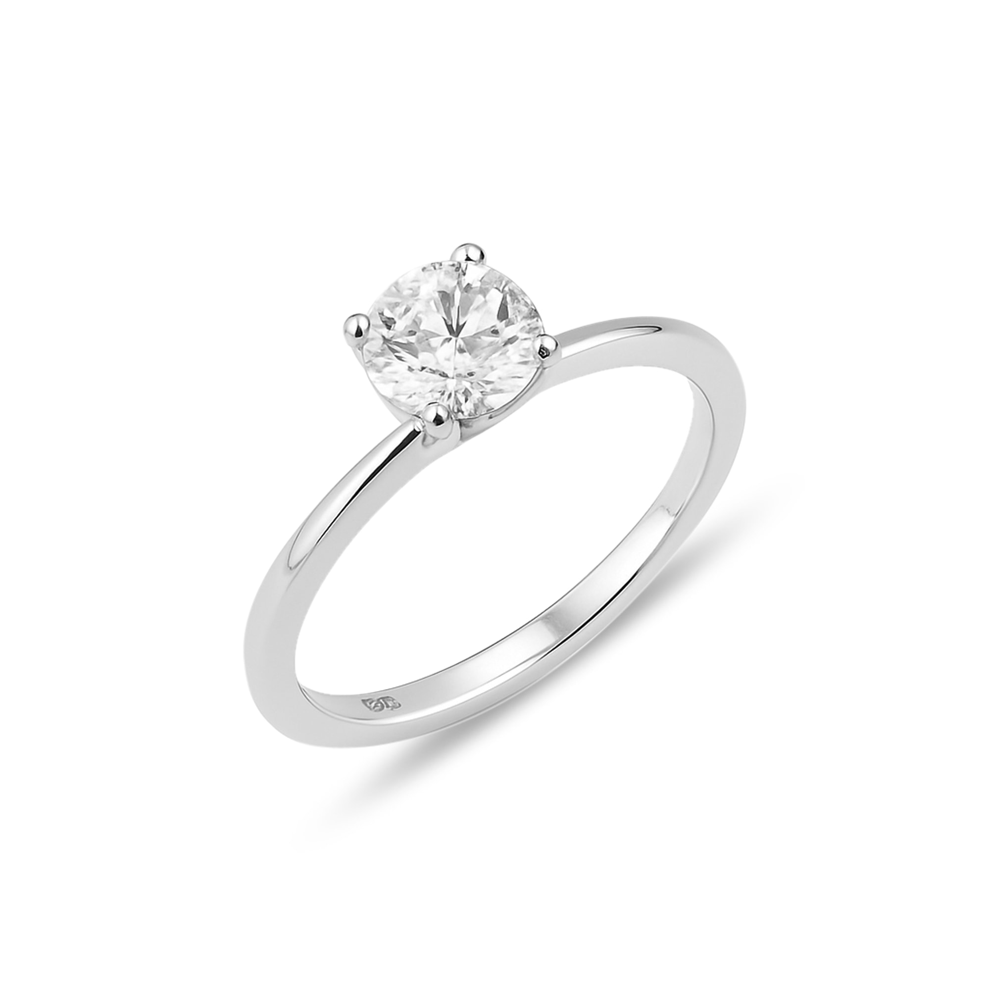 Diamond Solitaire 14K White Gold Ring