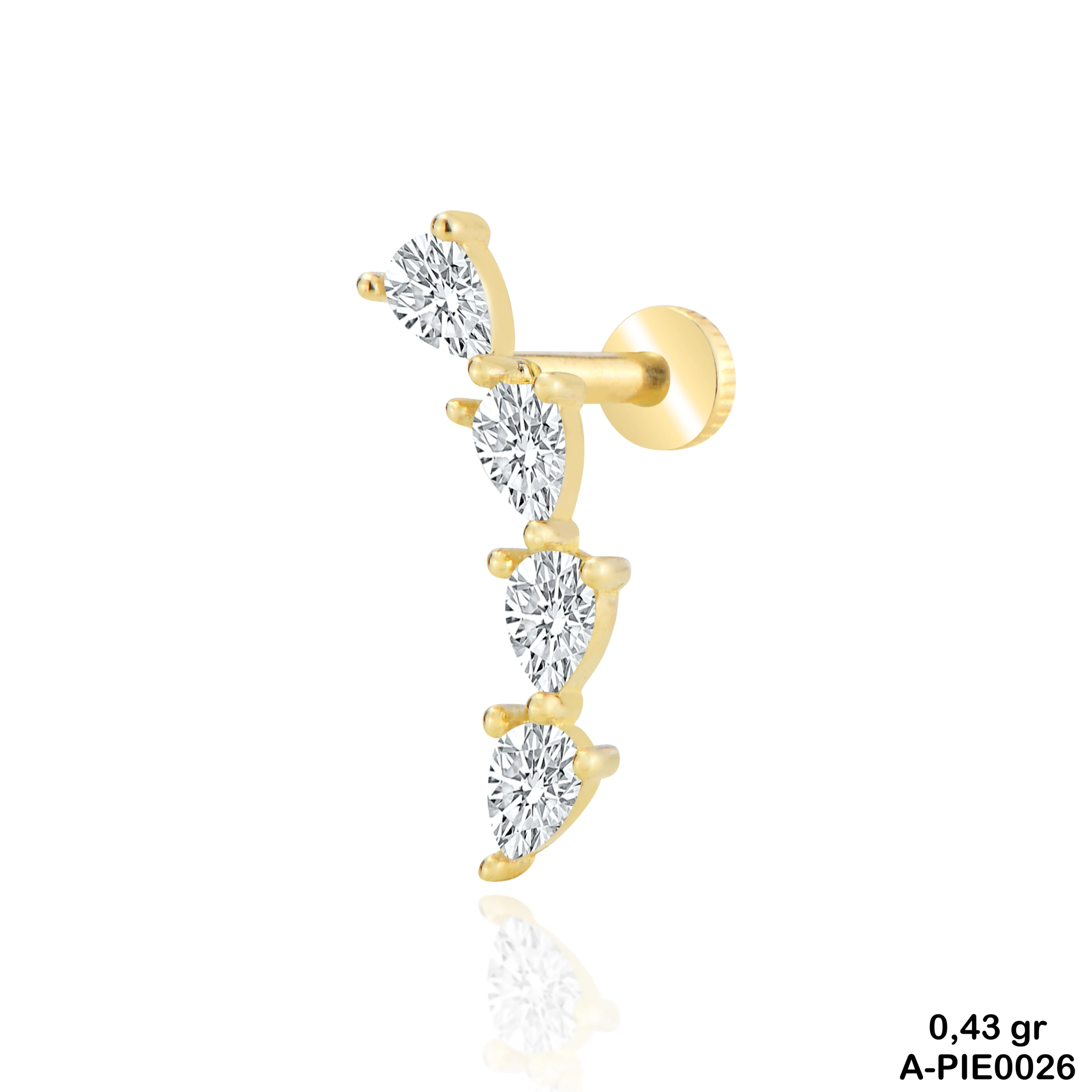 Damla Altın Helix Piercing