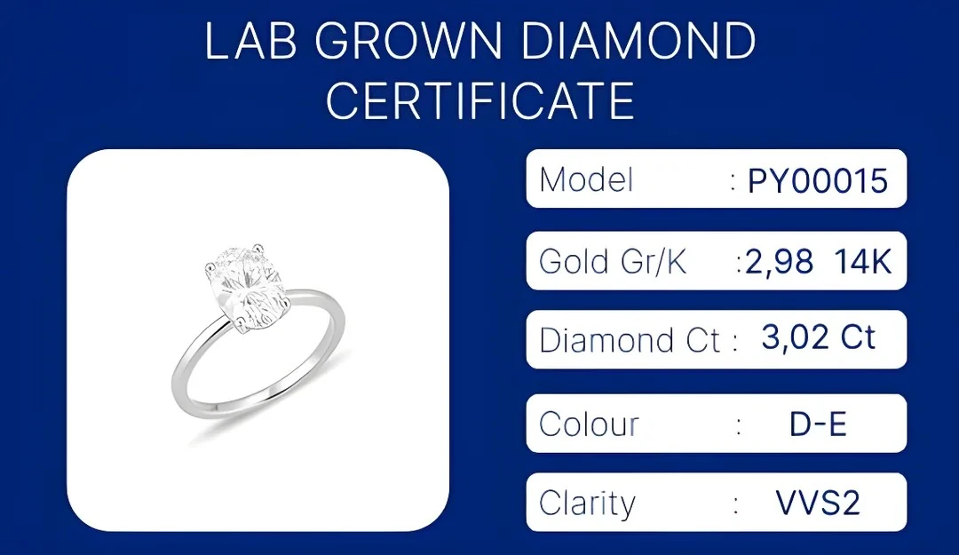 14K White Gold Oval Solitaire Diamond Ring