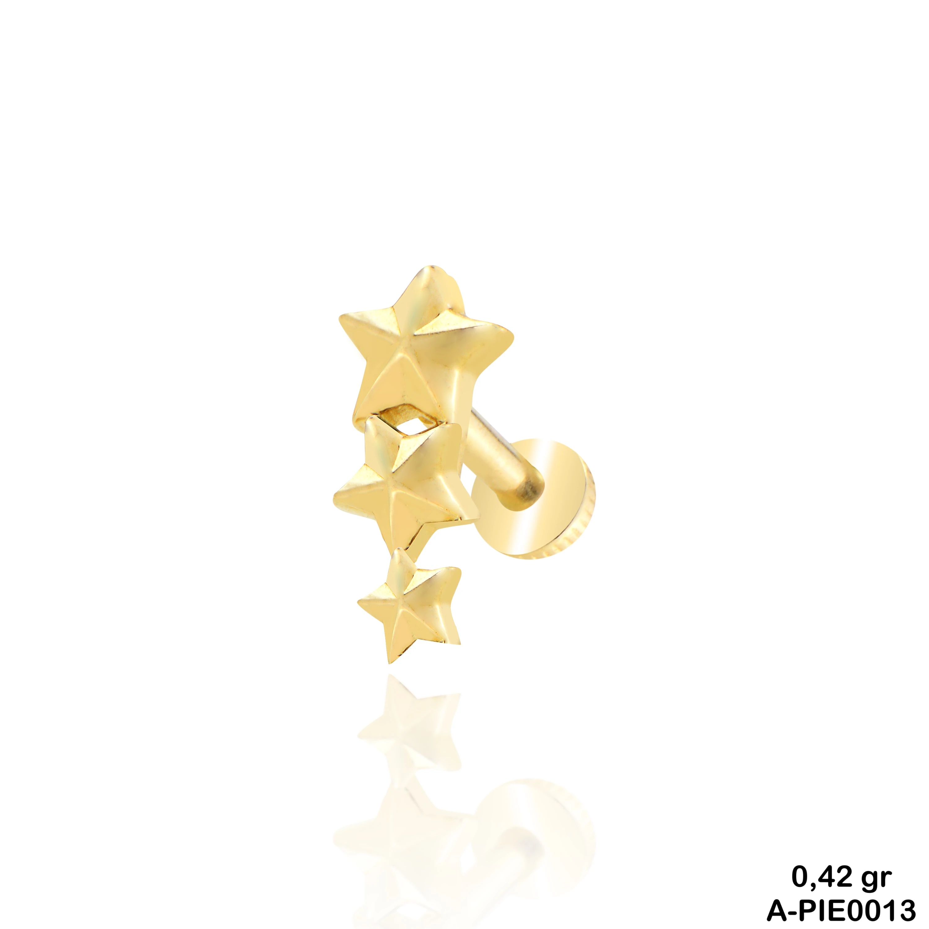 Yıldız Figür Altın Piercing