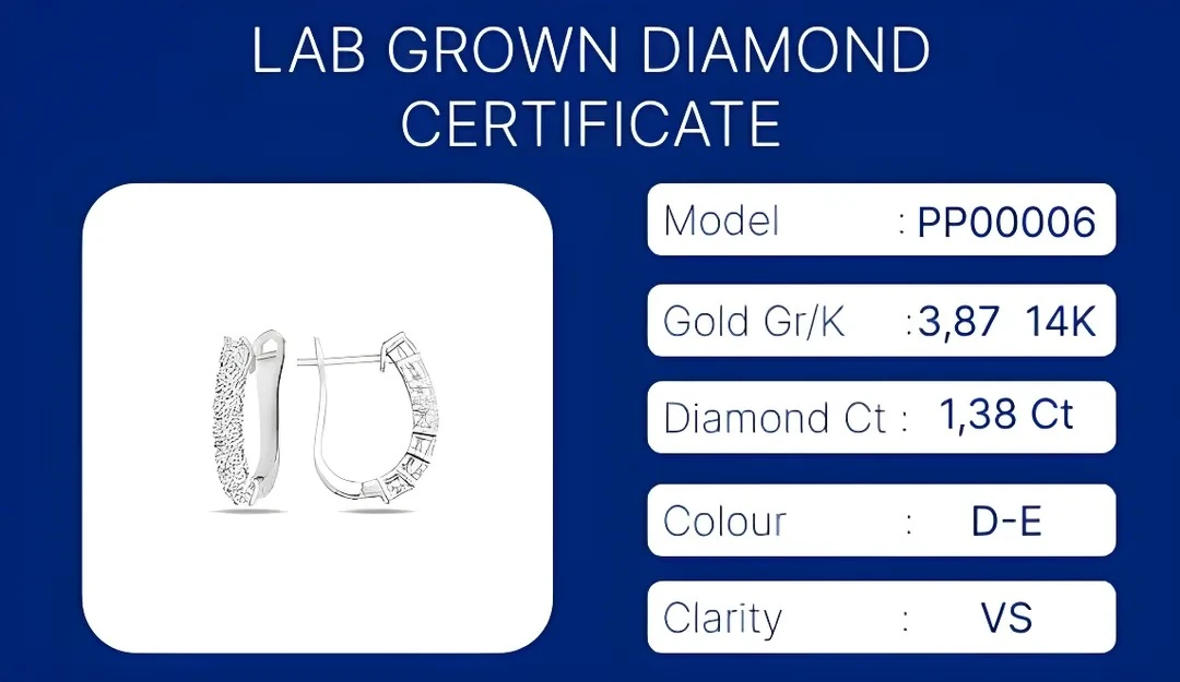 14K White Gold Diamond-Studded Oval Hoop Earrings