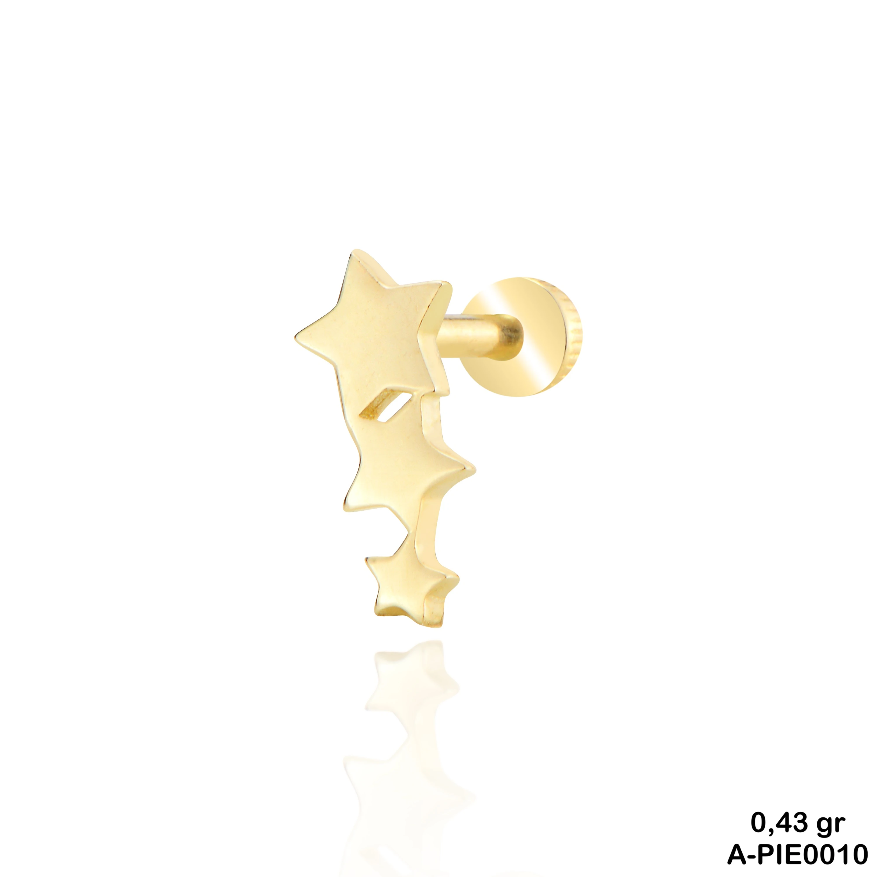 Yıldız Figür Altın Piercing