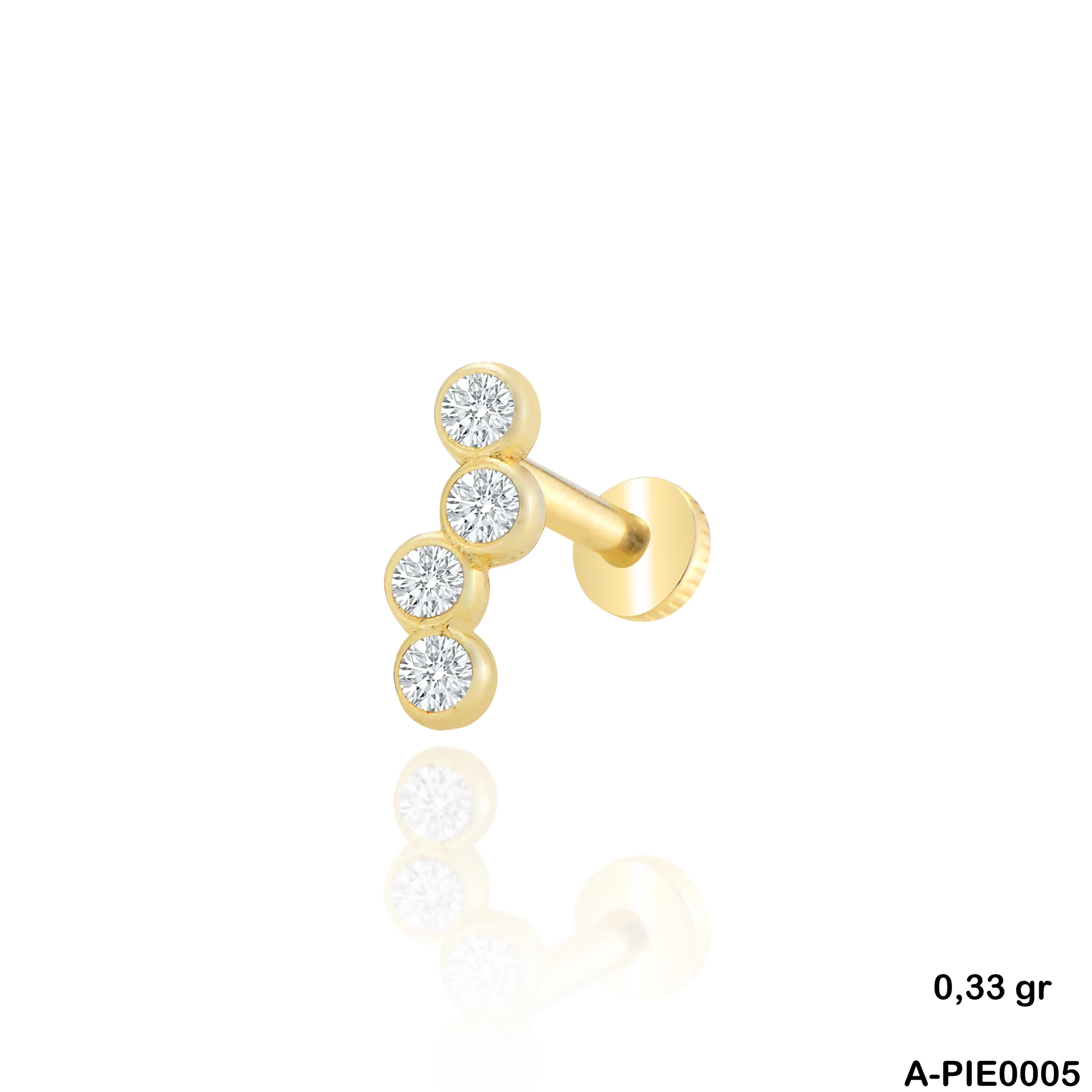 Taşlı Altın Piercing