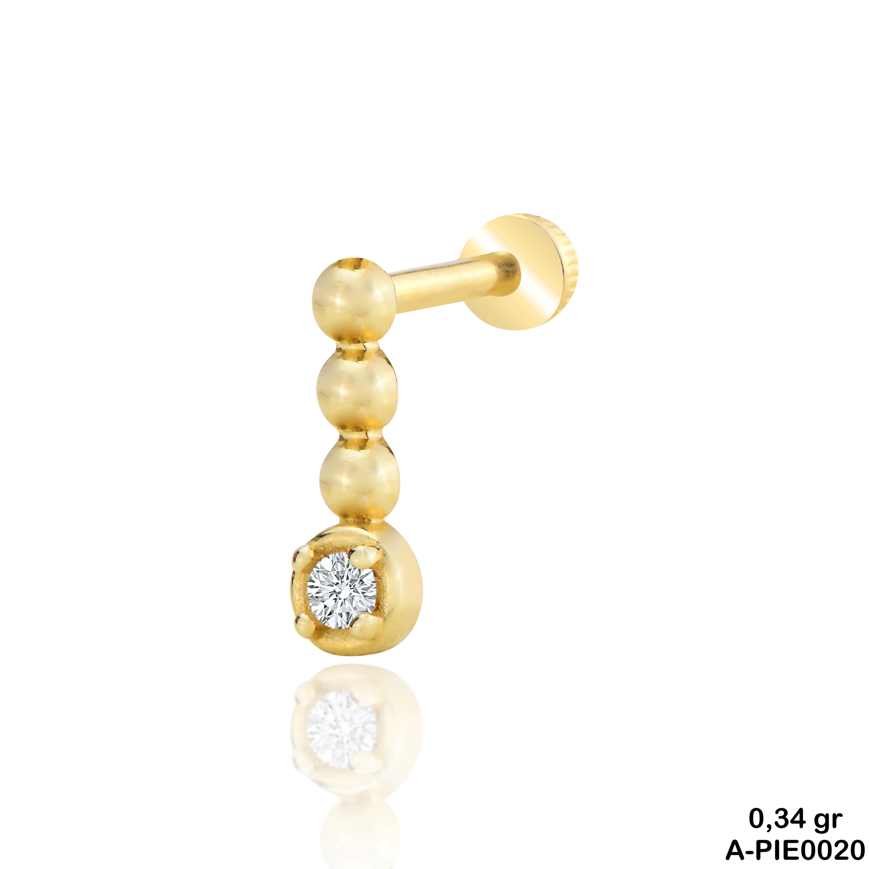 Taşlı Altın Piercing