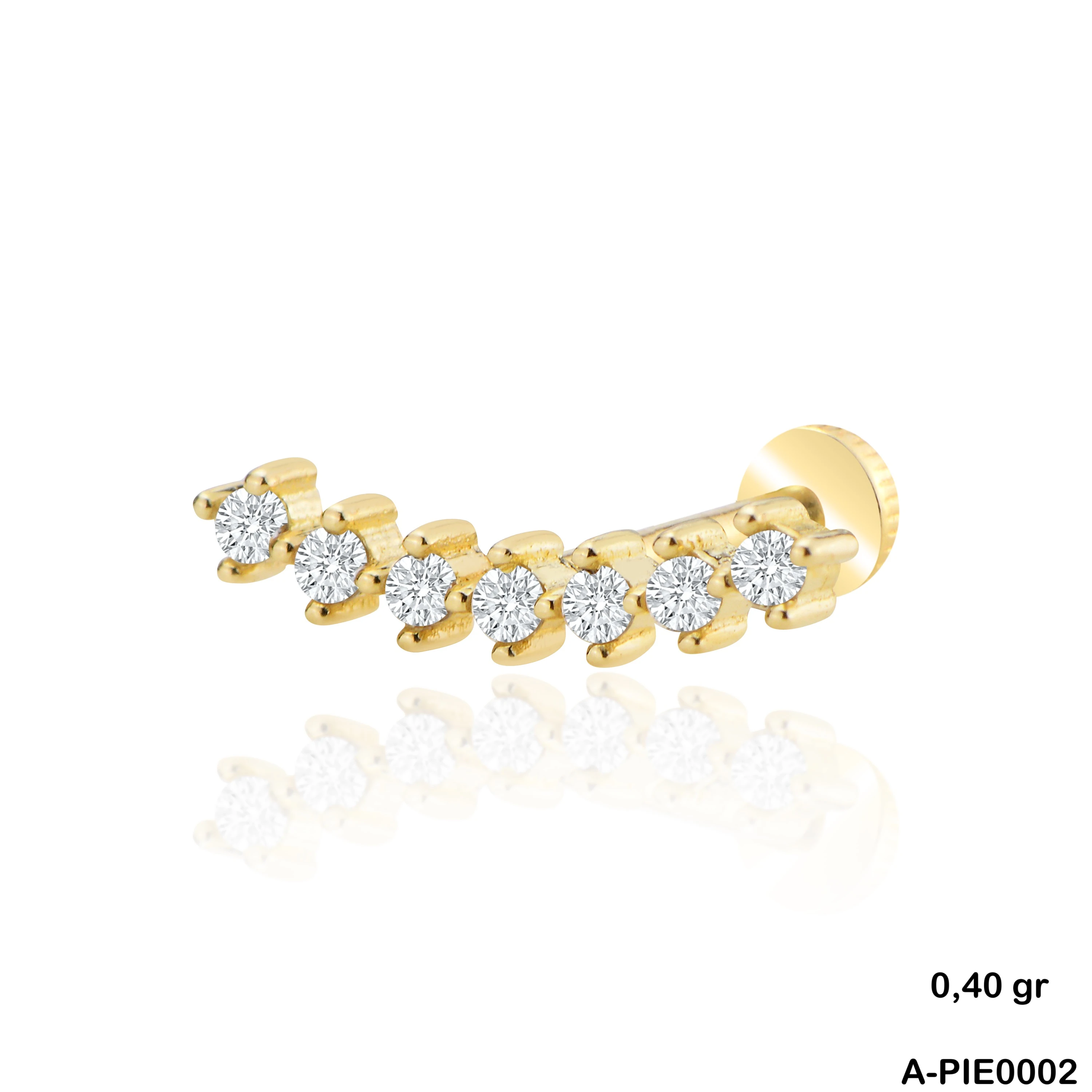 Taşlı Altın Helix Piercing