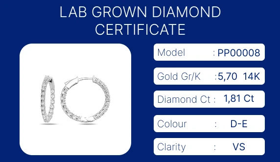 14K White Gold Diamond Hoop Earrings