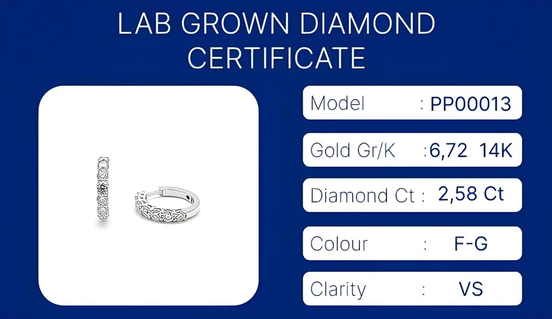 14K White Gold Lab Grown Diamond Hoop Earrings