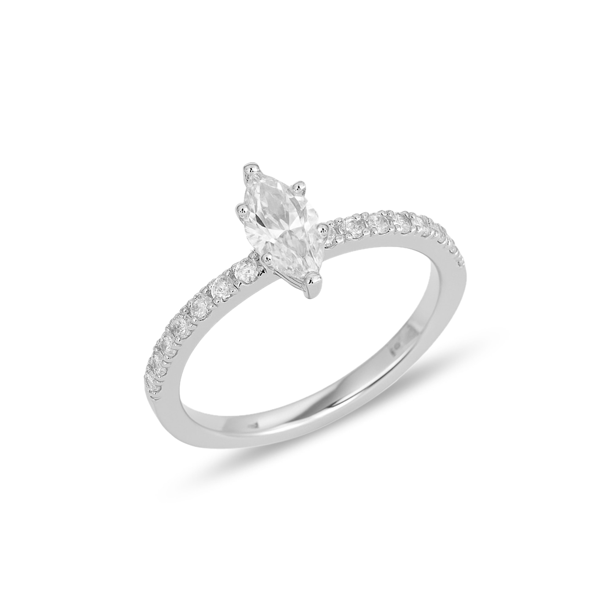 Marquise-Cut Diamond 14K White Gold Ring