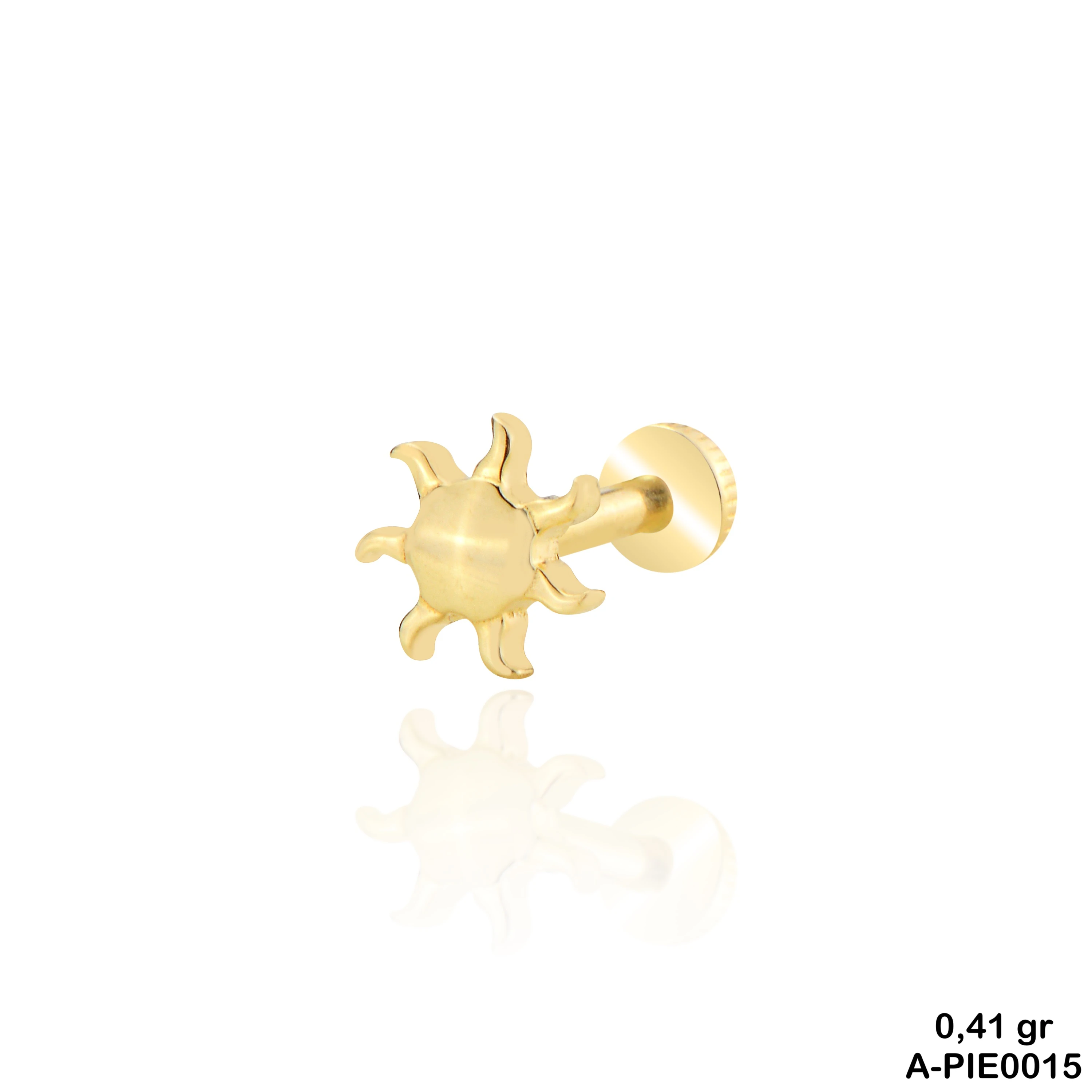 Güneş Figür Altın Piercing