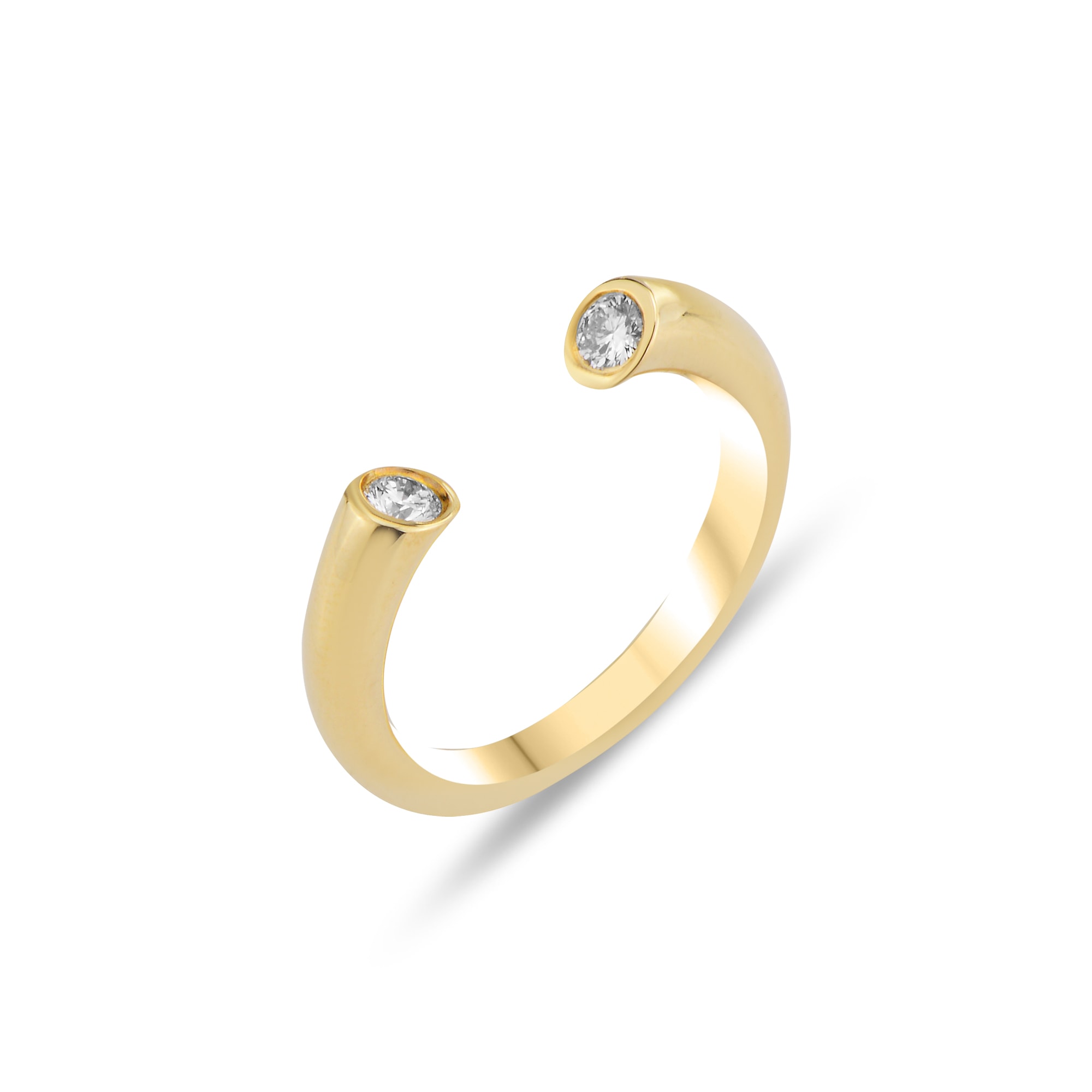 Open-Top Diamond 14K Yellow Gold Ring