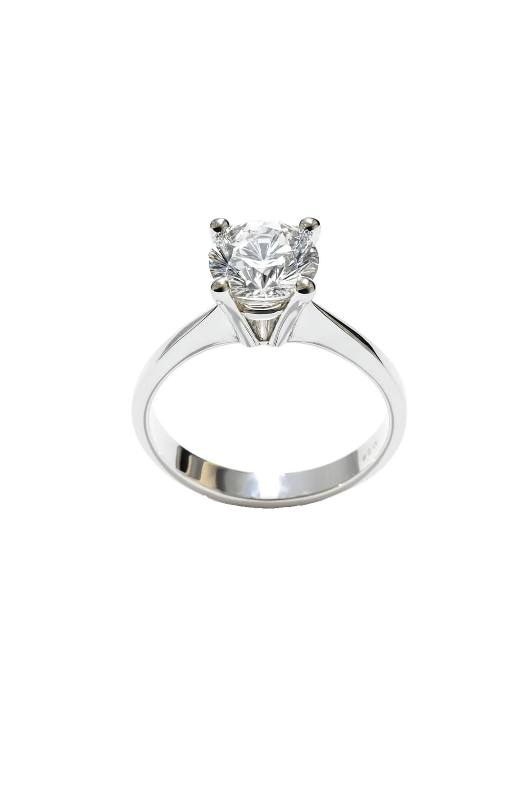 Solitaire Diamond 14K White Gold Ring