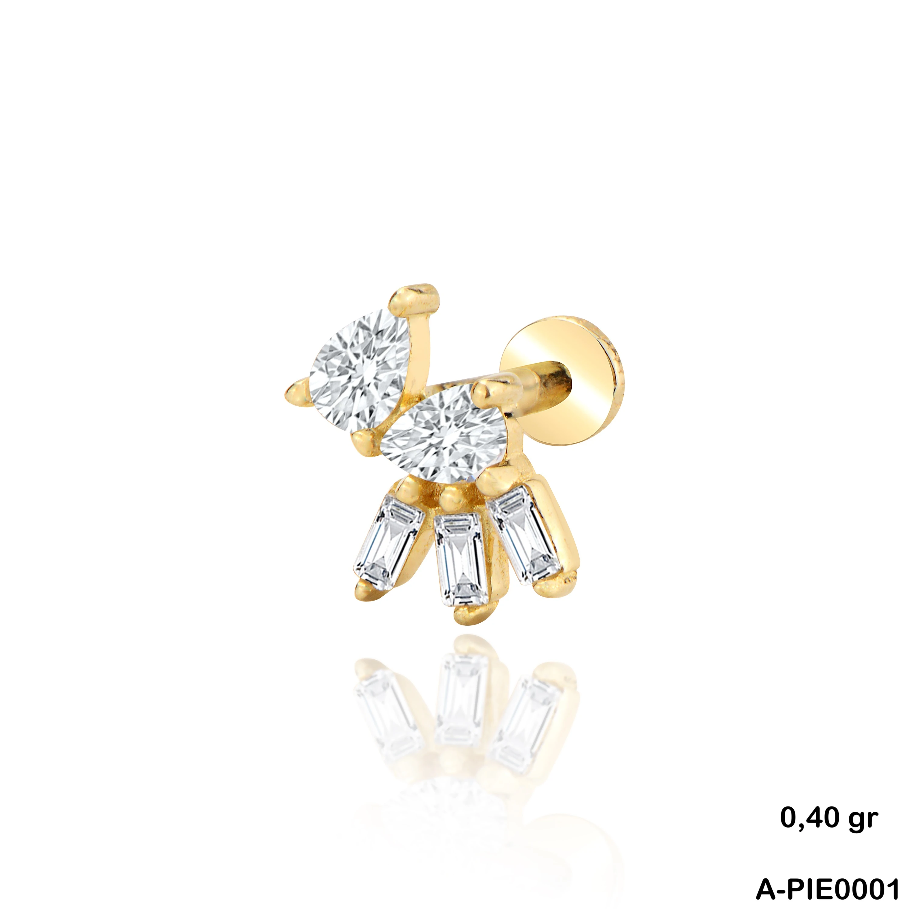 Taşlı Altın Piercing