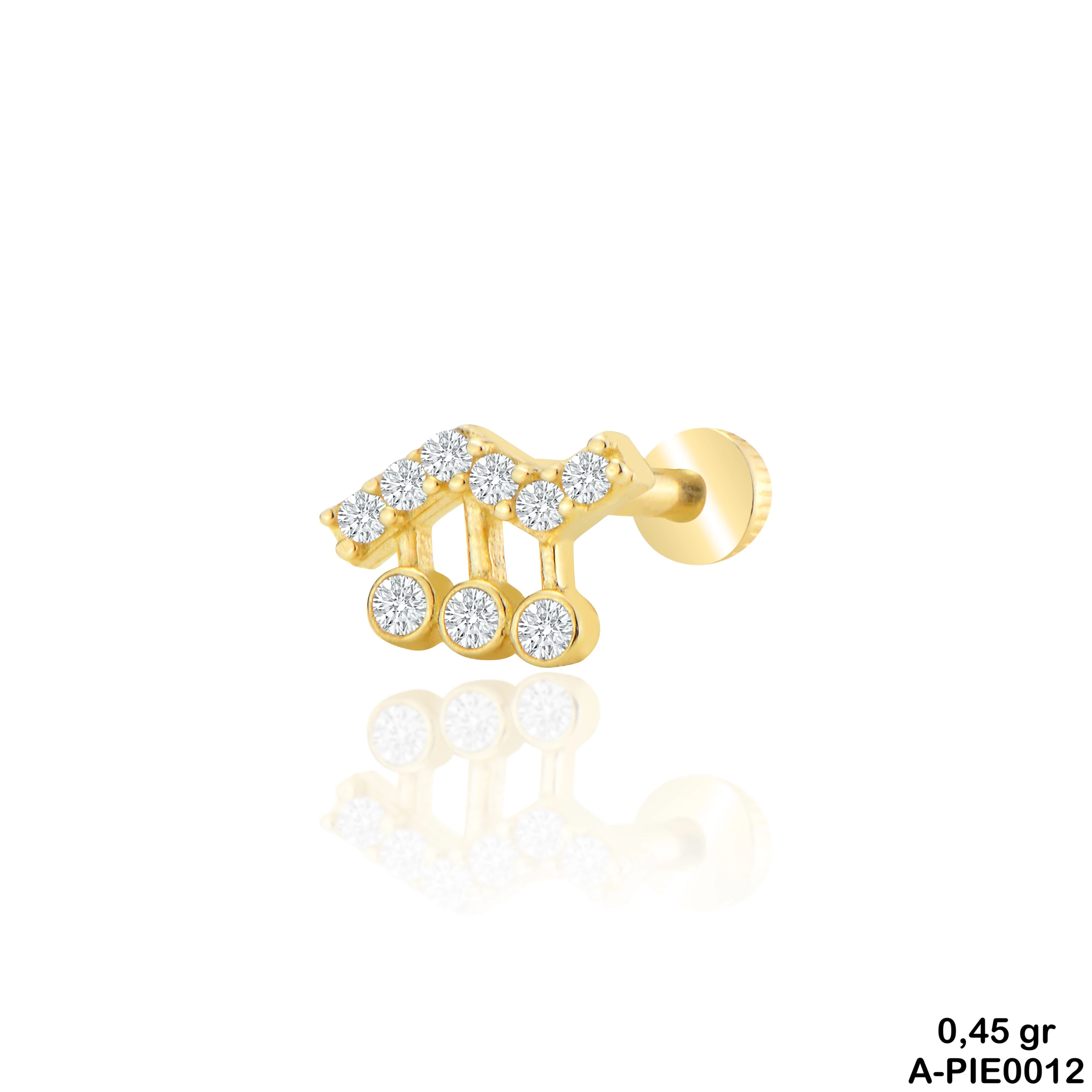 Taşlı Altın Piercing