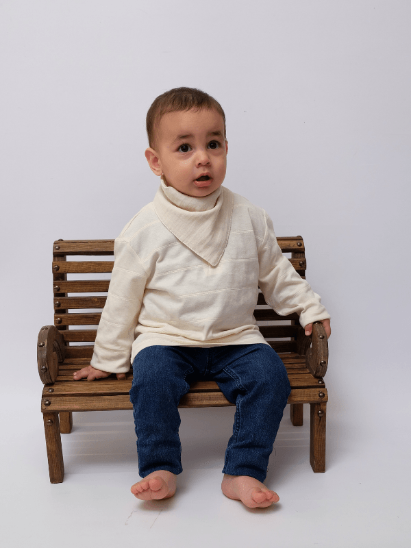 3'lü Müslin Çift Çıtçıtlı %100 Pamuk Bebek Mama / Salya Önlüğü, Fular, Yakalık - Camel, Beyaz, Yeşil